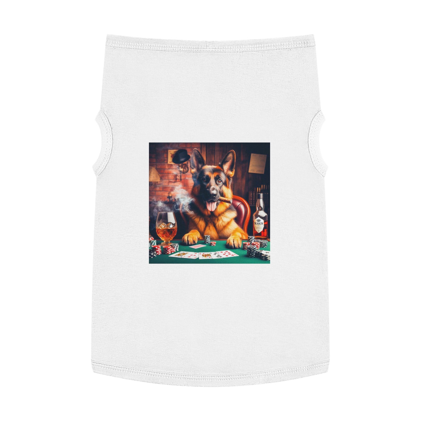 German Shepherd gambling shirt Pets Printify XL White
