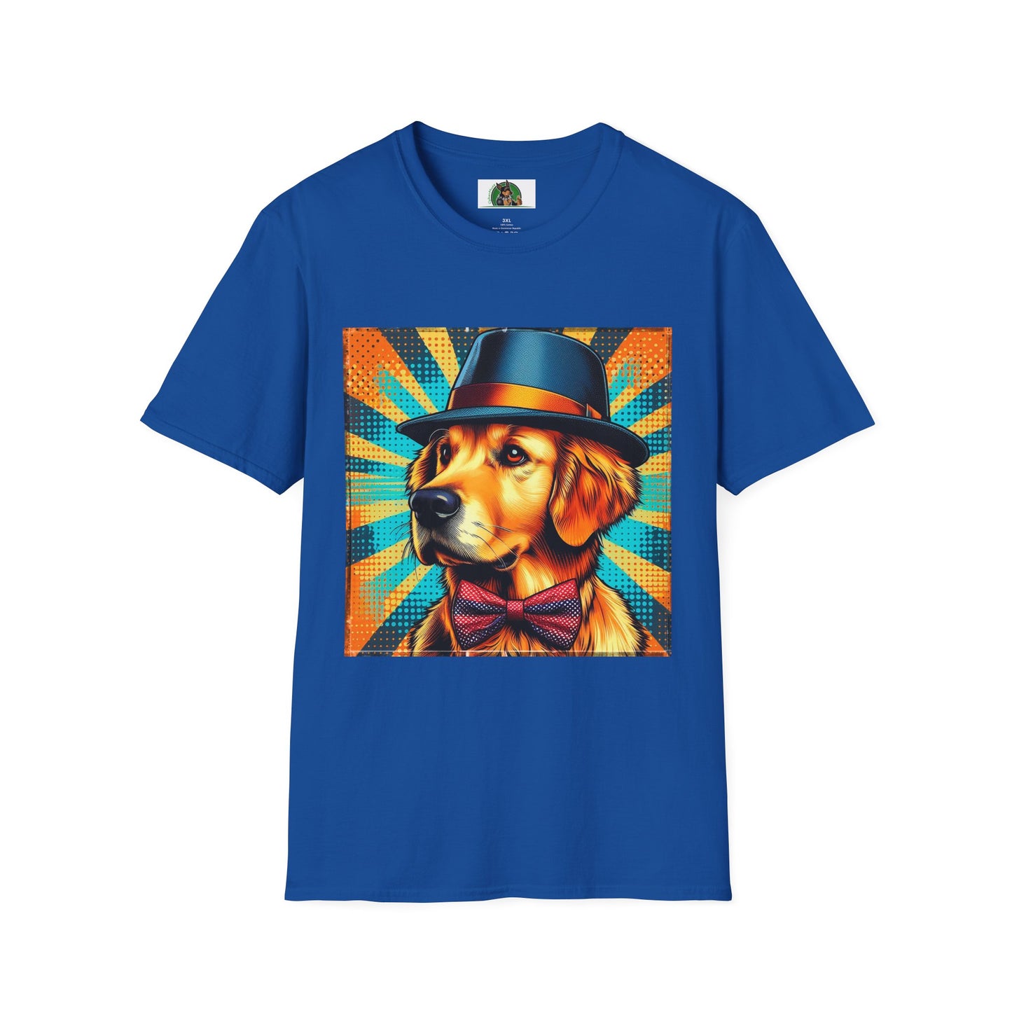Golden Retriever fun top hat shirt T-Shirt Printify XS Royal