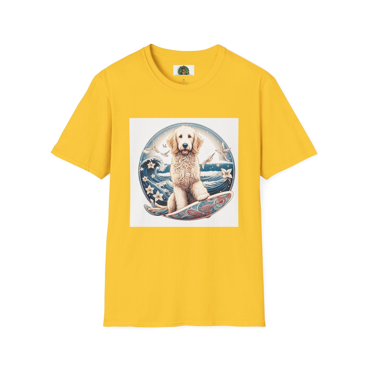 Golden Doodle flowery waves t shirt T-Shirt Printify S Daisy