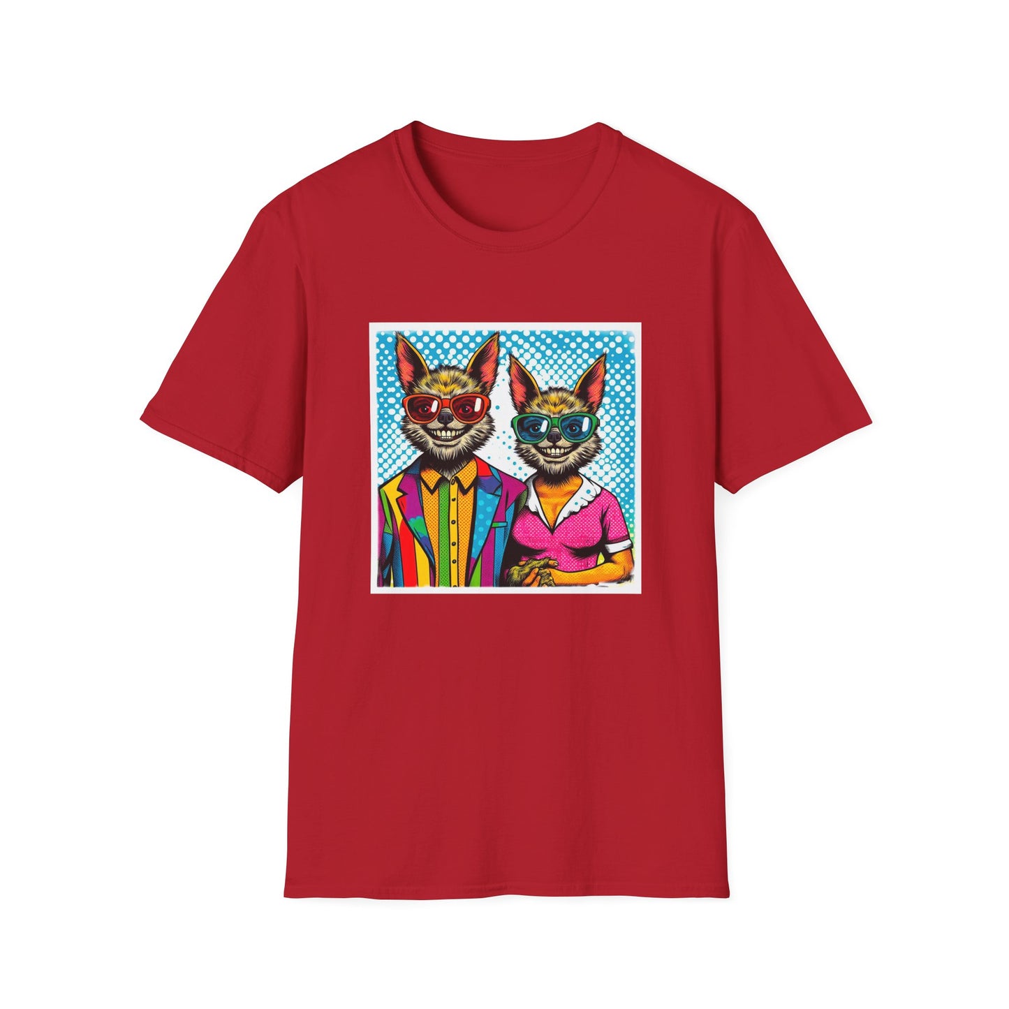 Chupacabra smiling couple t shirt T-Shirt Printify S Cherry Red
