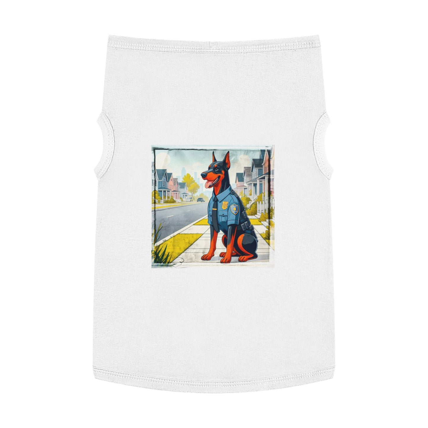 Pet Tank Top Doberman cop hero t shirt Pets Printify XL White