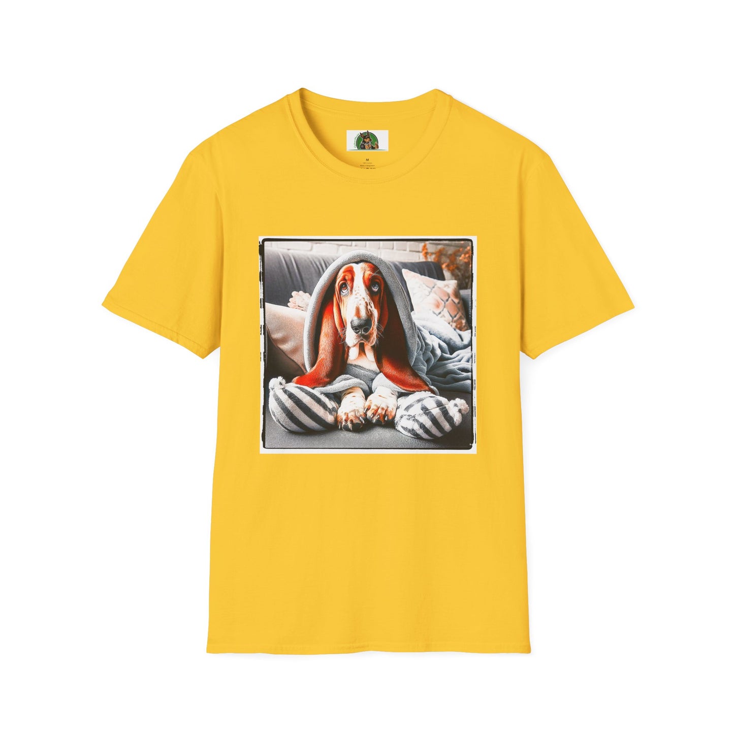 Basset Hound Draped In Blanket T-Shirt Printify S Daisy