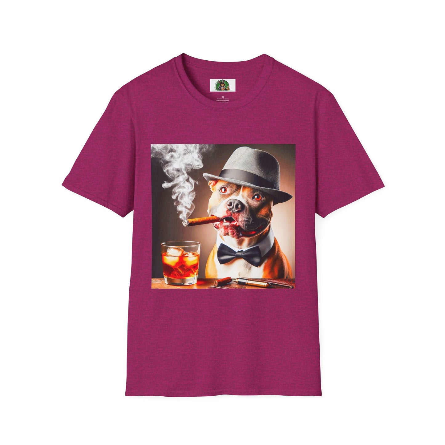 Pit Bull bar drinking shirt T-Shirt Printify S Antique Heliconia