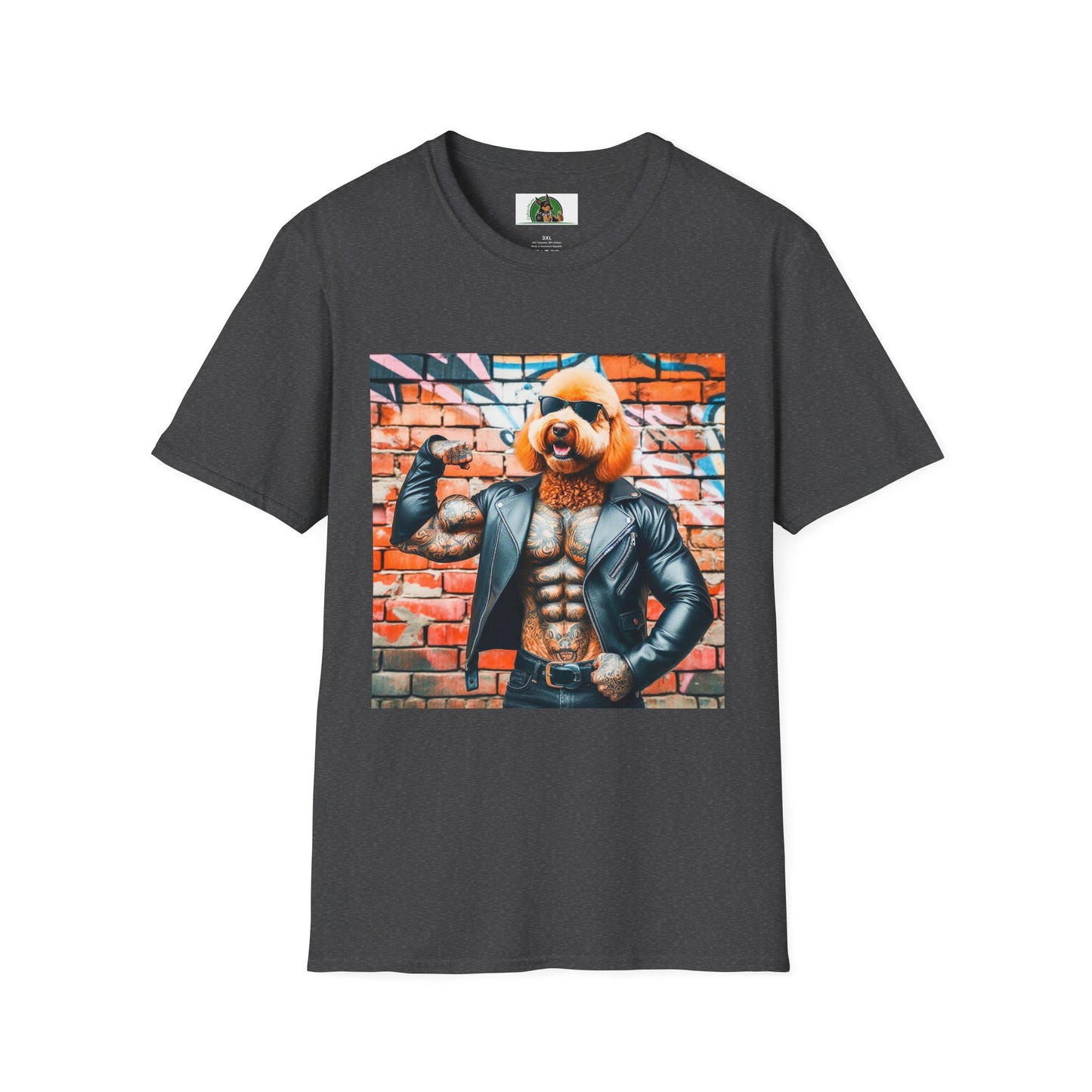 Golden Doodle muscles t shirt T-Shirt Printify XS Dark Heather