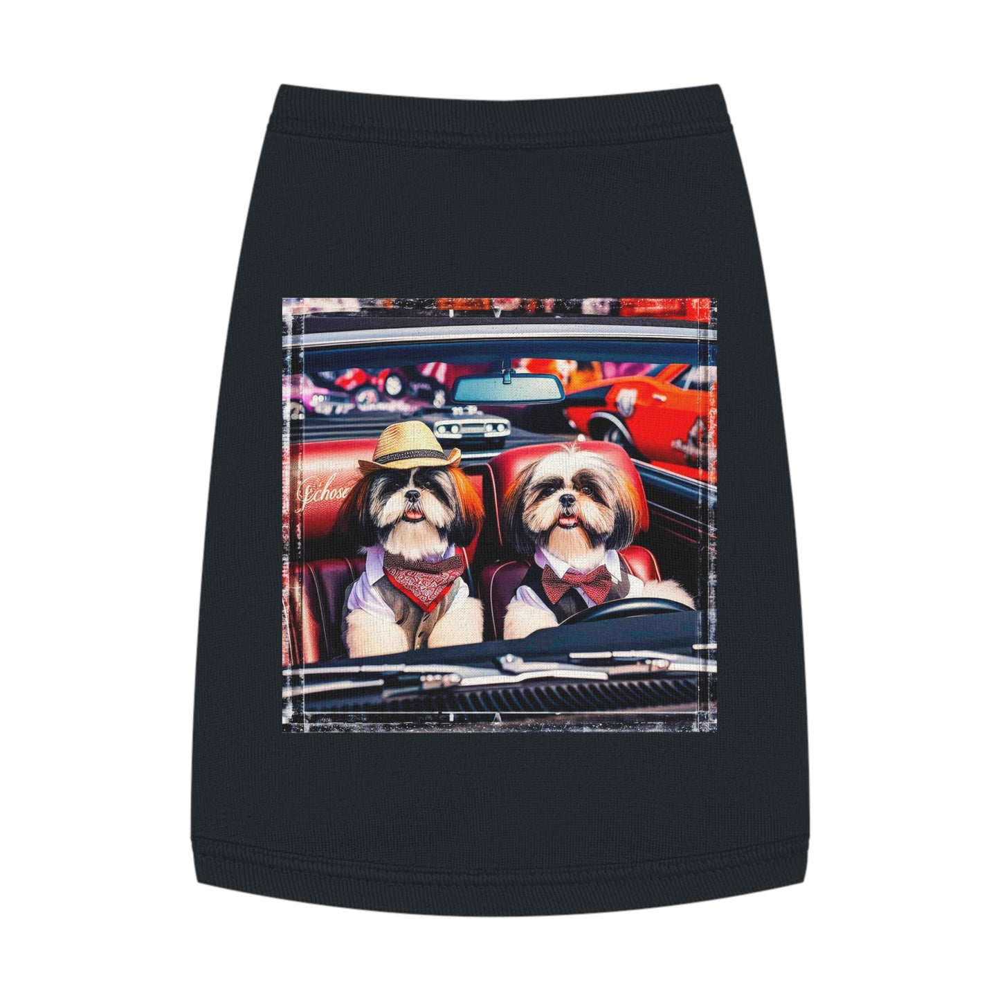 Pet Tank Top Shih Tzu driving shirt Pets Printify M Black