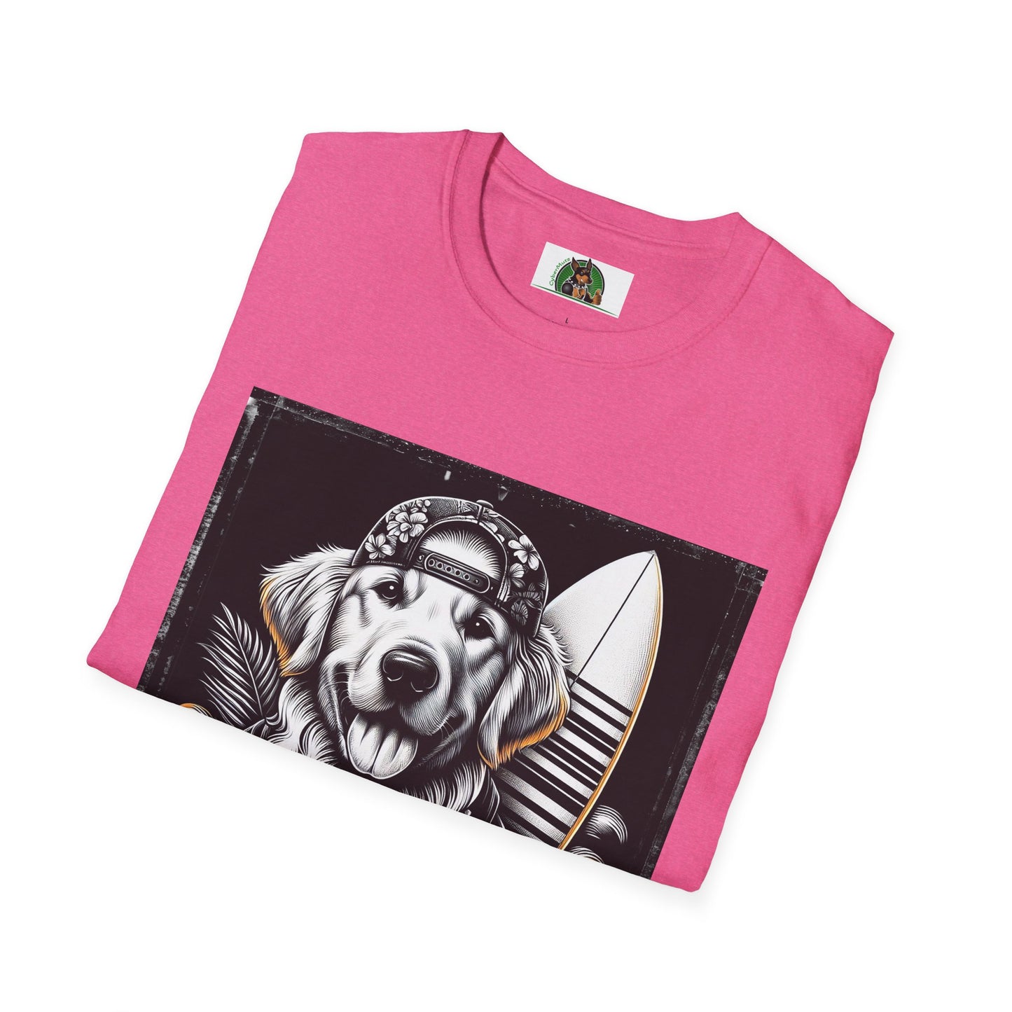 Golden Retriever cool surfer t shirt