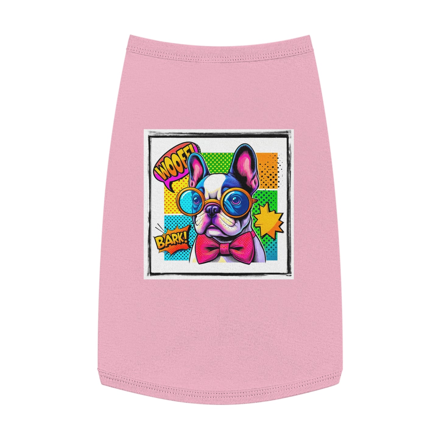 Wacky Pet Tank Top French Bulldog comic book t shirt Pets Printify L Pink