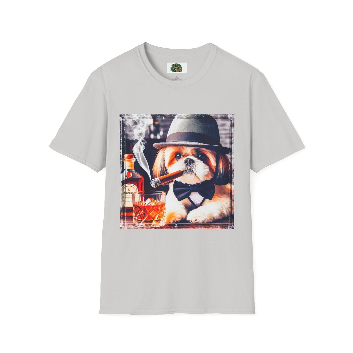 Shih Tzu bar drinking T-Shirt Printify S Ice Grey