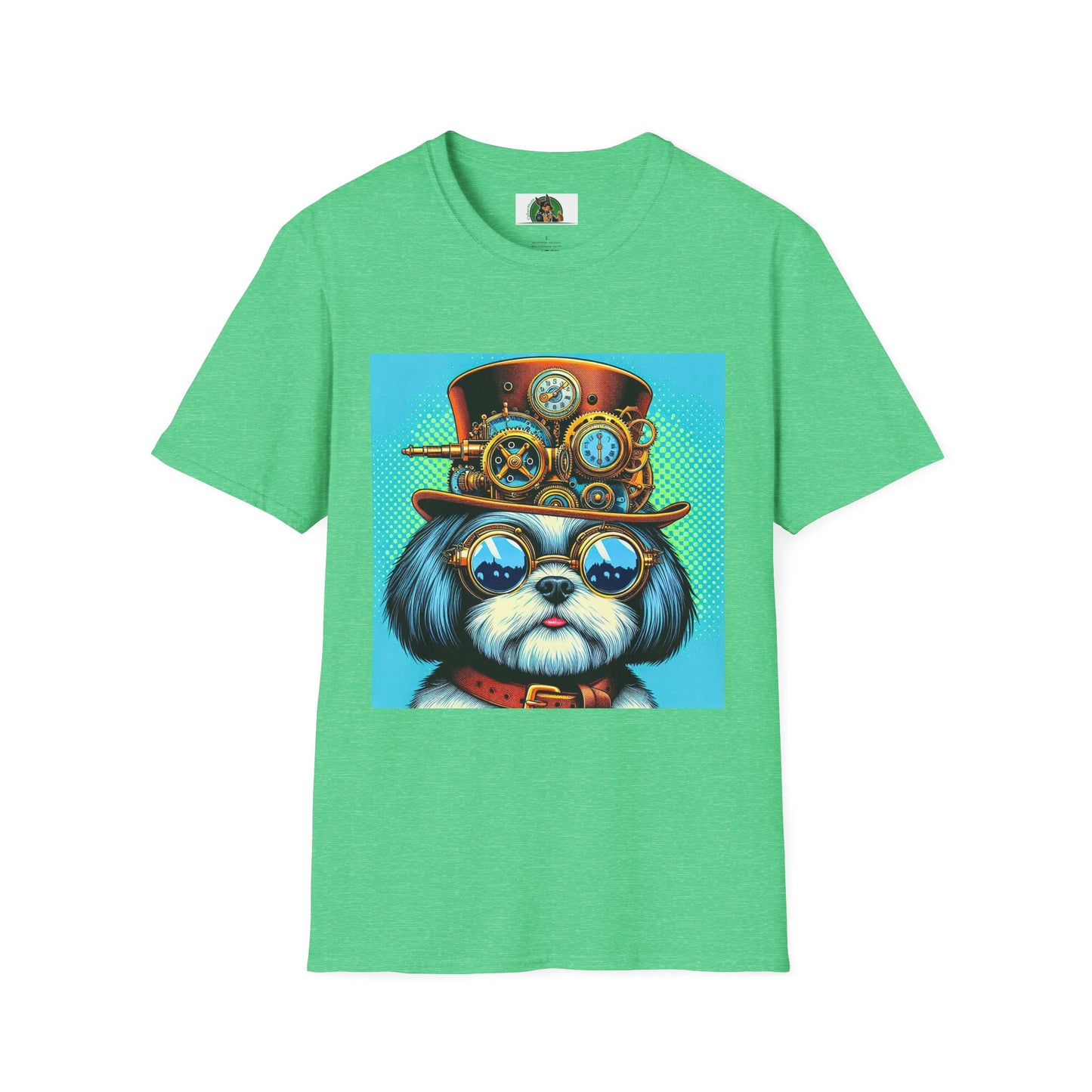 Shih Tzu steam punk cutie T-Shirt Printify S Heather Irish Green