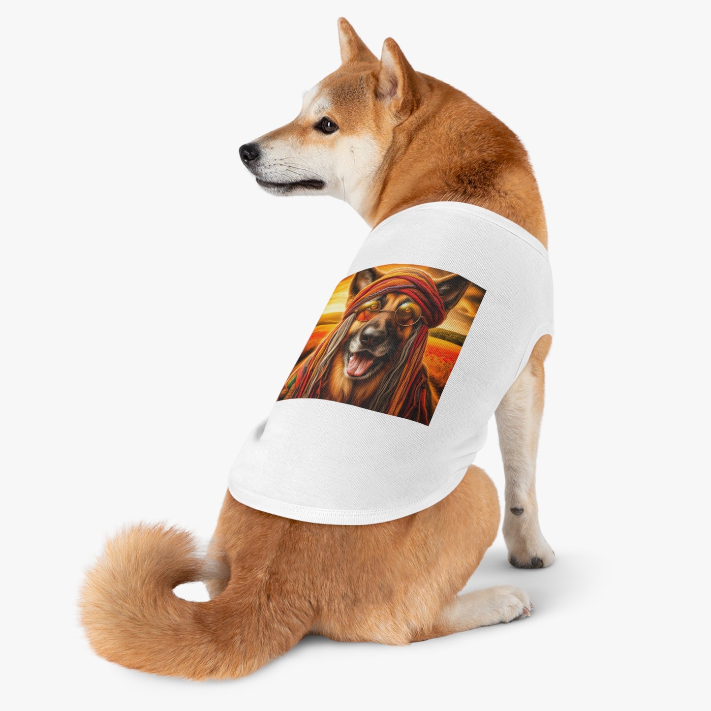German Shepherd old hippie shirt