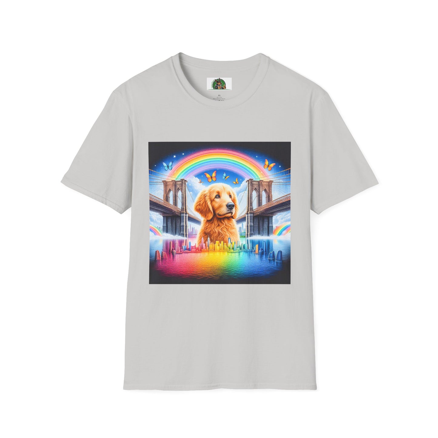 Golden Doodle rainbow shirt T-Shirt Printify S Ice Grey