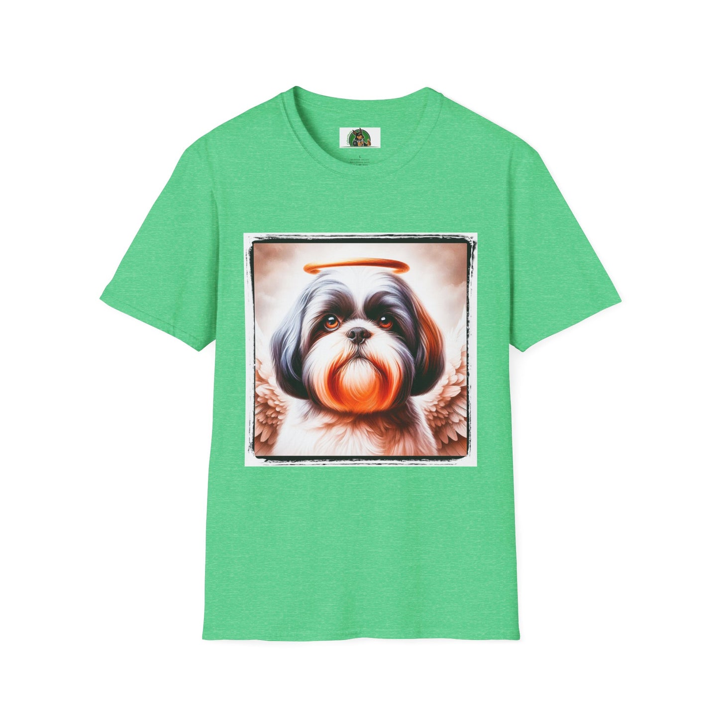 Shih Tzu angel shirt T-Shirt Printify S Heather Irish Green