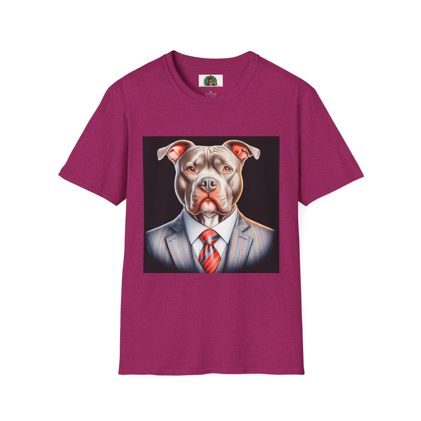 Pit Bull professional business man shirt T-Shirt Printify S Antique Heliconia