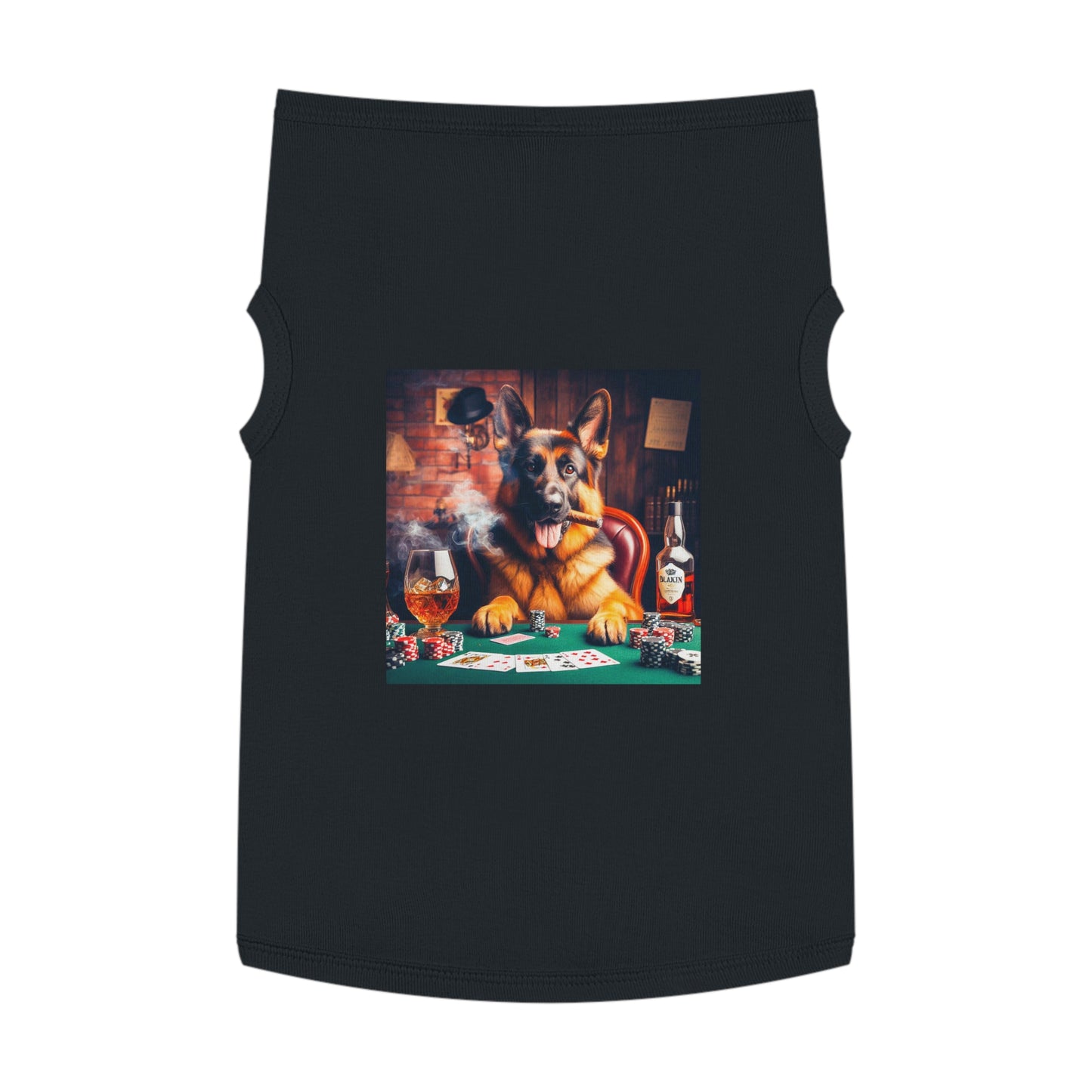 German Shepherd gambling shirt Pets Printify XL Black
