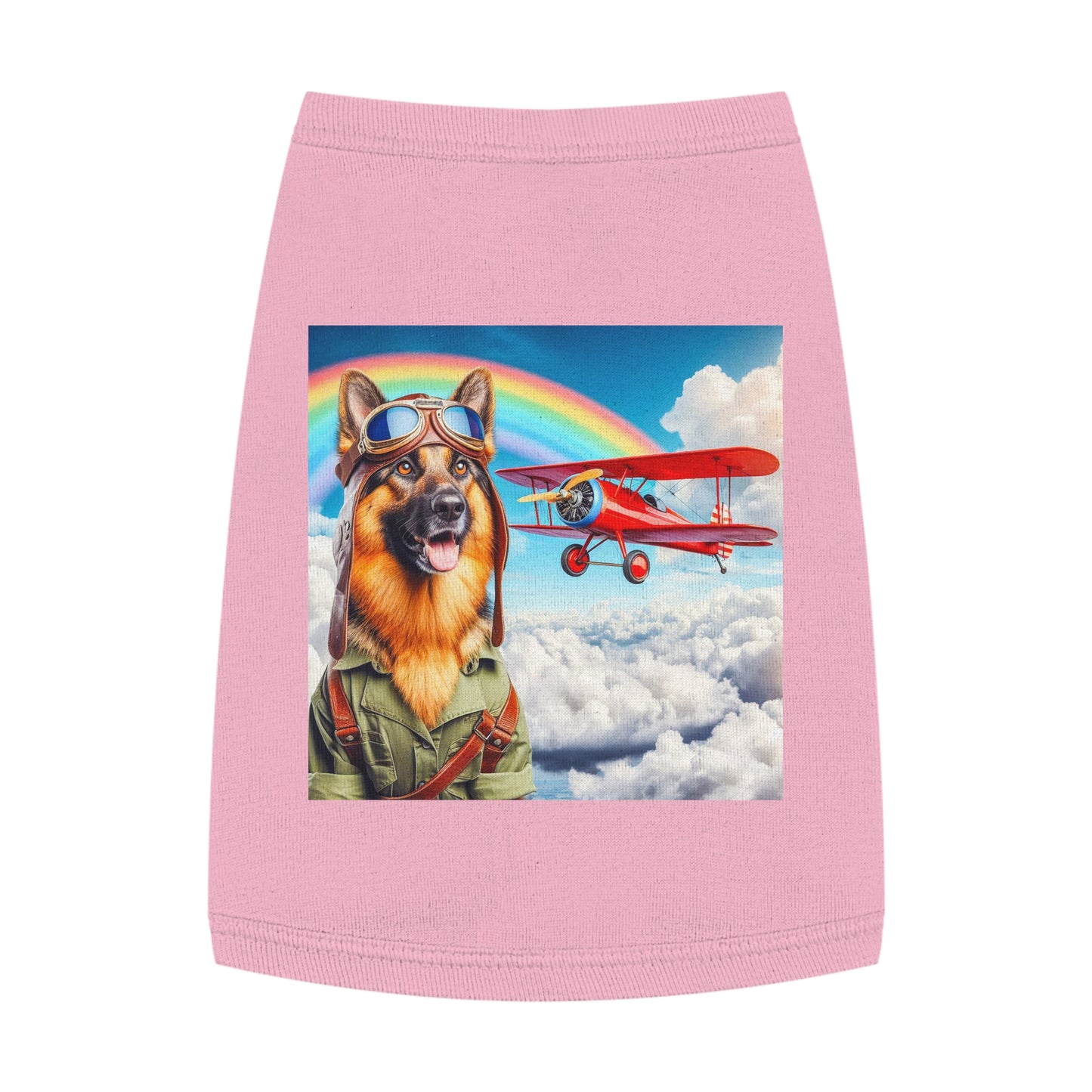 German Shepherd airplane pilot shirt Pets Printify M Pink