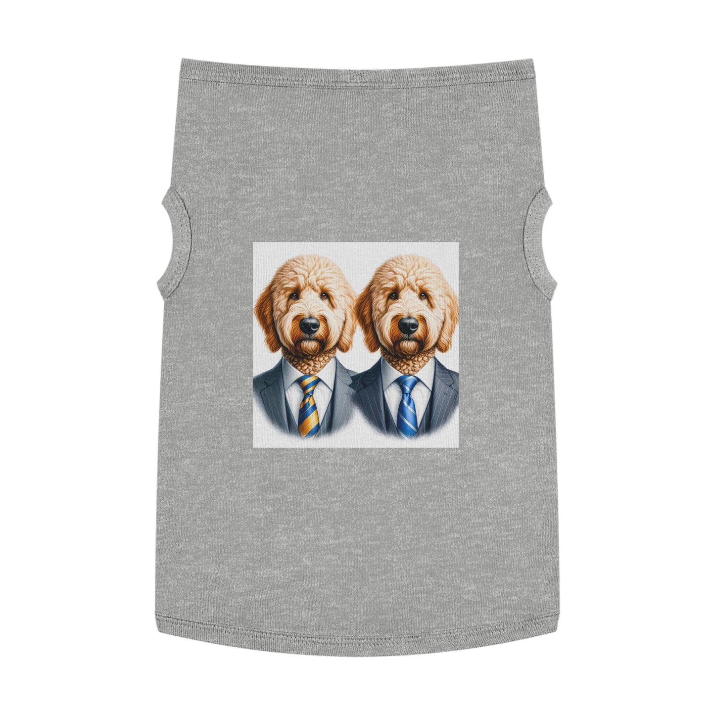 Pet Tank Golden Doodle serious business man r shirt Pets Printify XL Heather