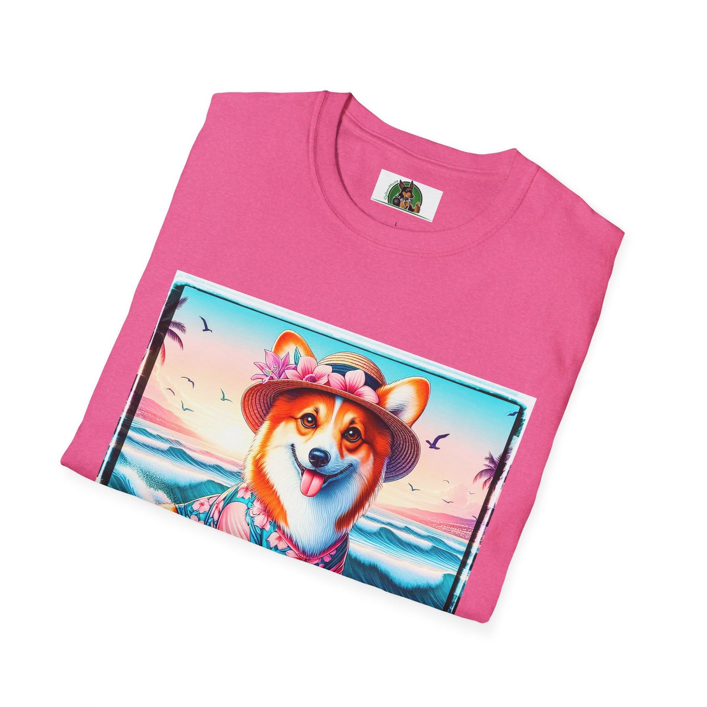 Pembroke Welsh Corgi girl surfer shirt
