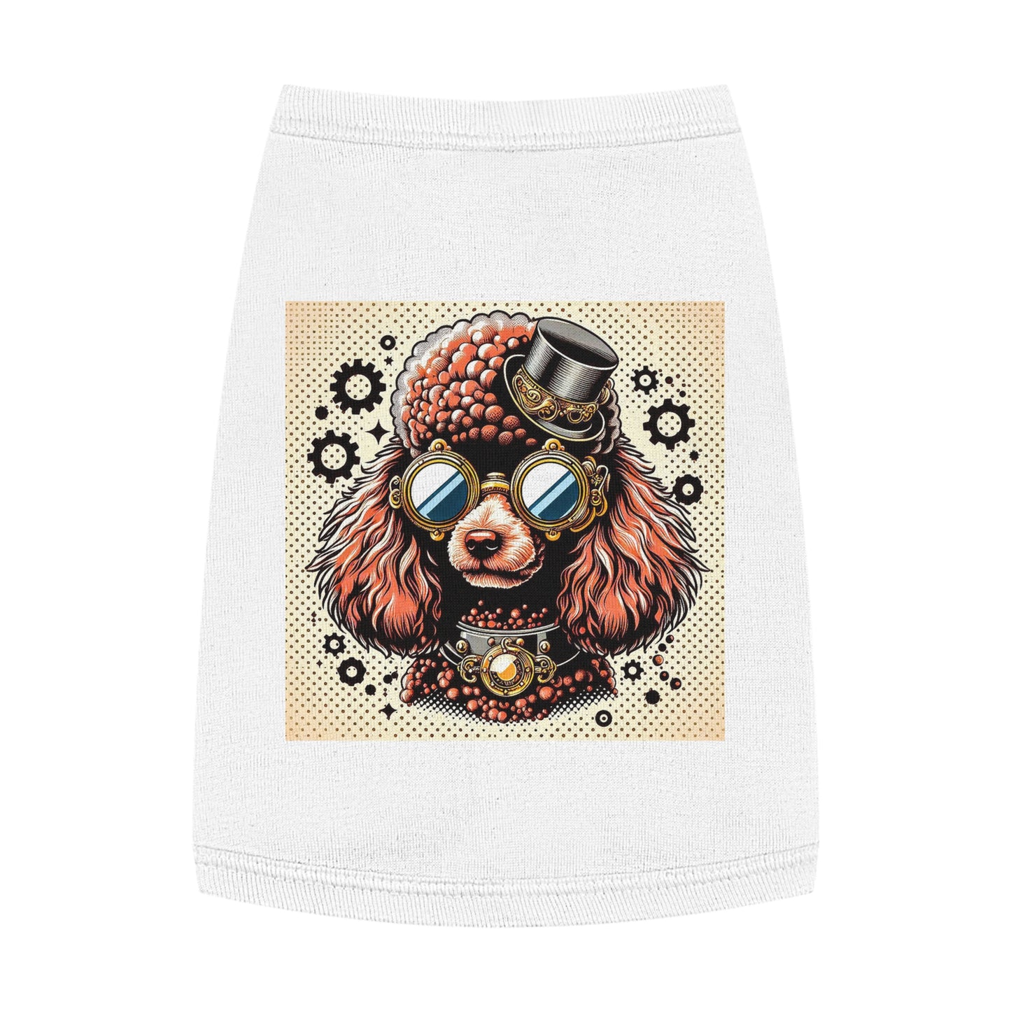 Pet Tank Top Poodle gear head Pets Printify M White