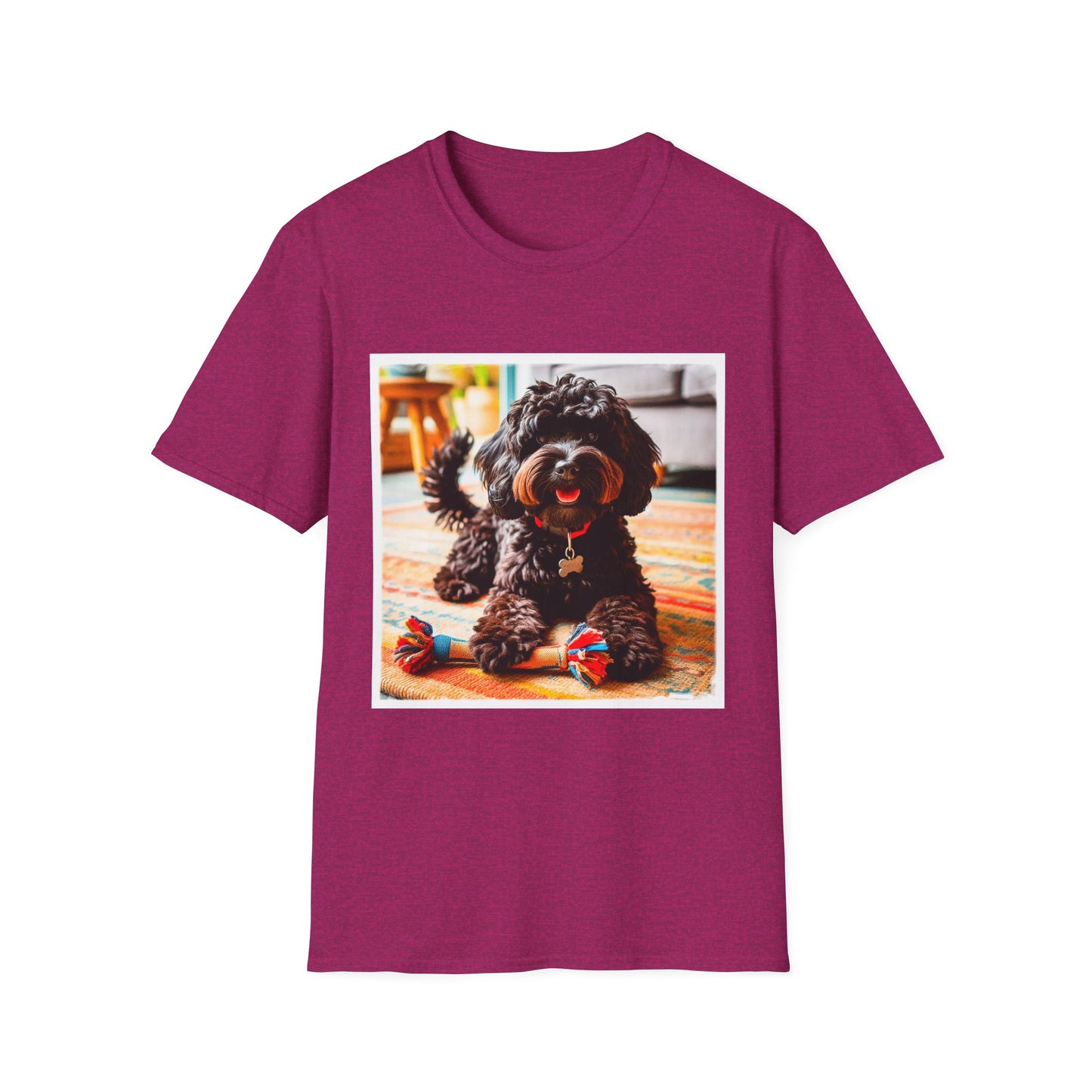 CockerPoo happy smiling t shirt T-Shirt Printify S Antique Heliconia