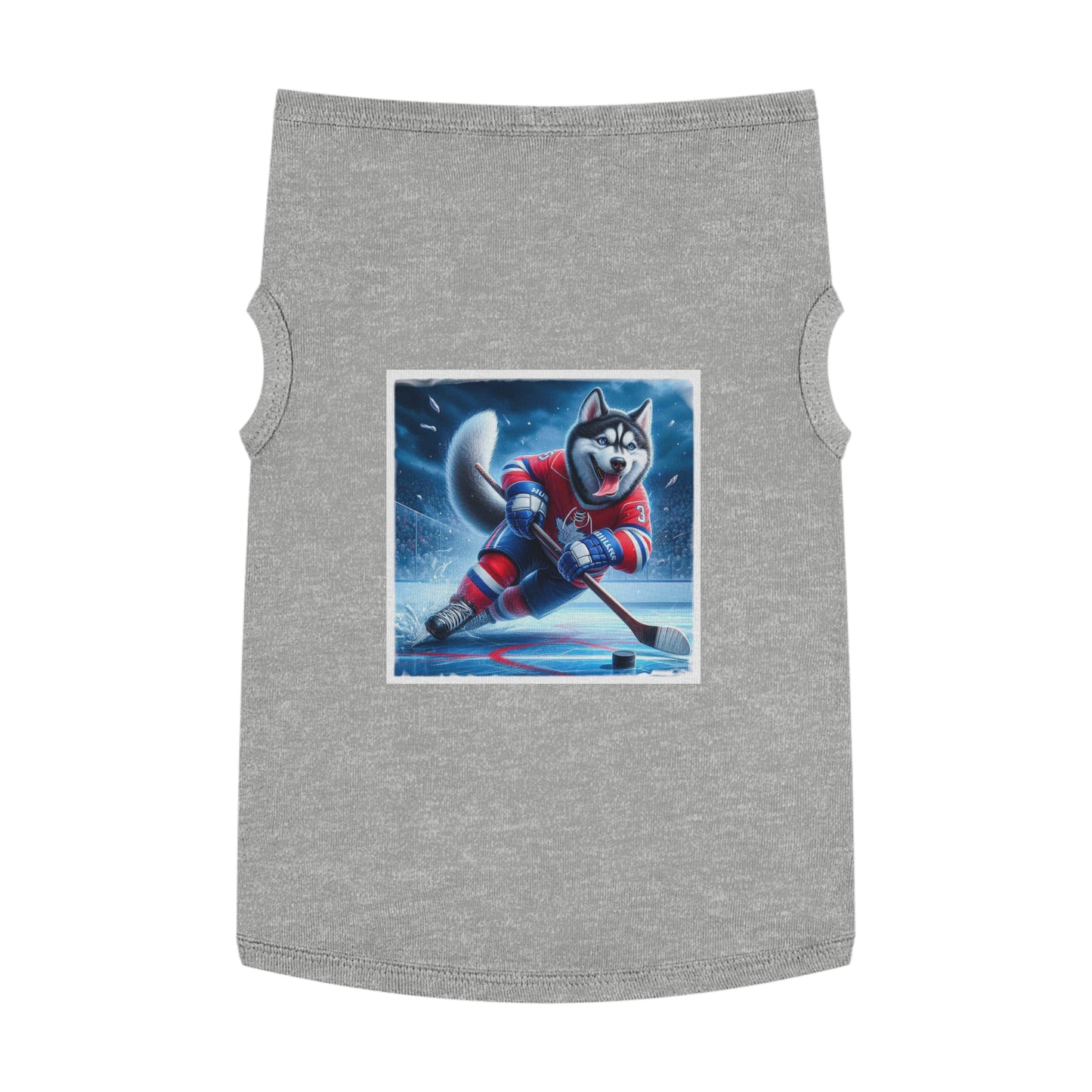Pet Tank Top Husky hockey Pets Printify XL Heather