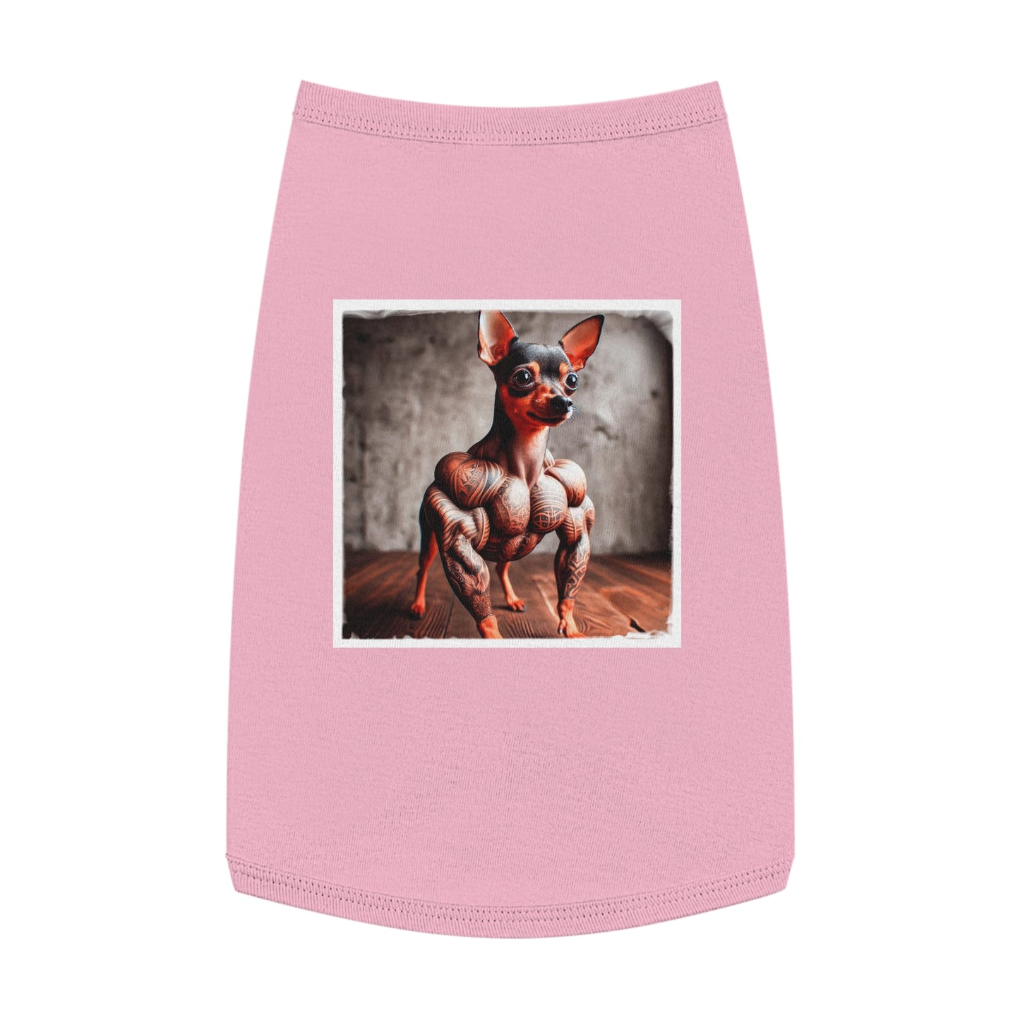 - Min Pin Tank Tops tiny muscles Pets Printify L Pink
