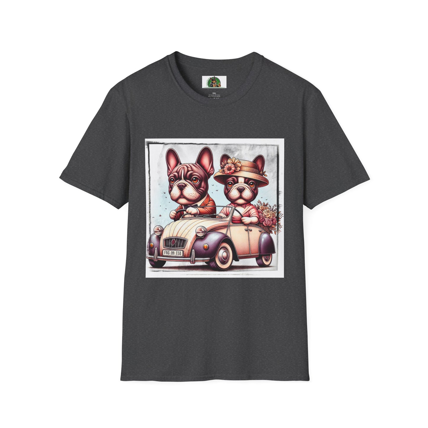 Wacky French Bulldog T-Shirt Printify XS Dark Heather