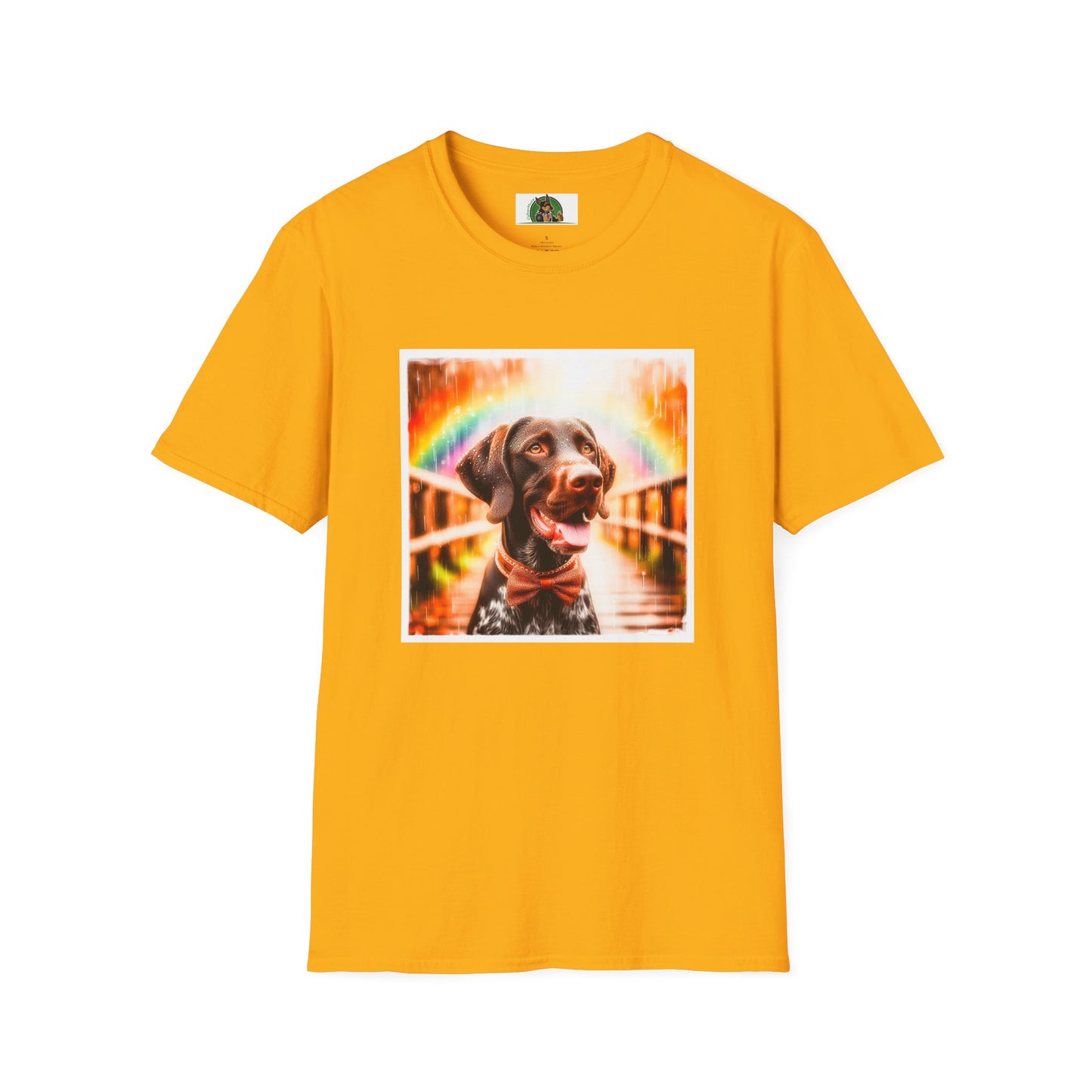 German Shorthaired Pointer rainy day t shirt T-Shirt Printify S Gold