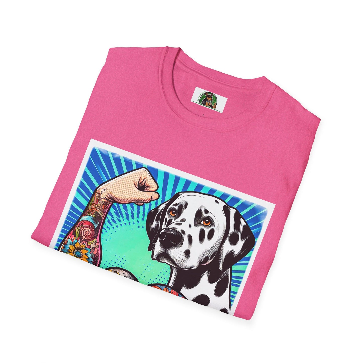 Dalmatian arm flexing t shirt