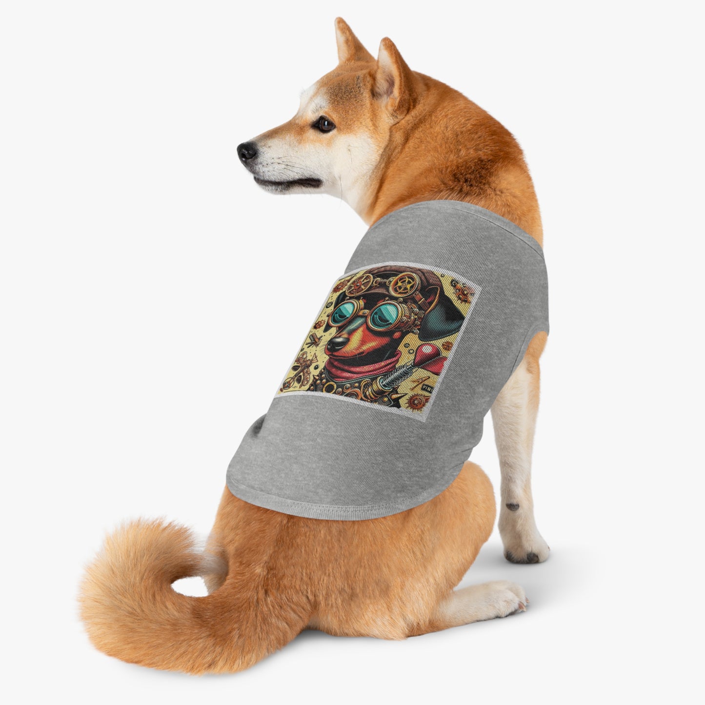 - Min Pin Tank Tops Steam punk puppy Pets Printify