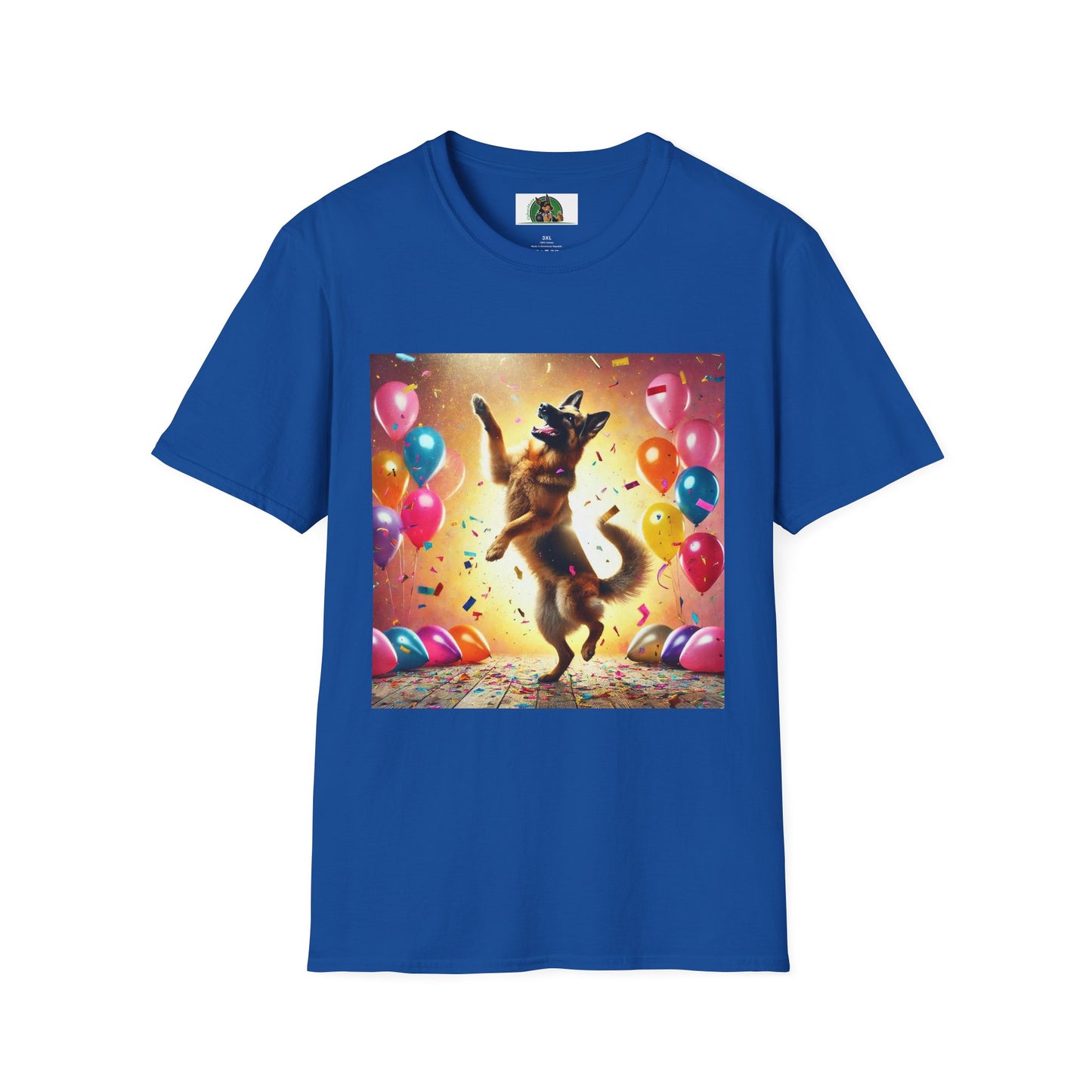 German Shepherd T-Shirt - Dancing Dog Design T-Shirt Printify XS Royal