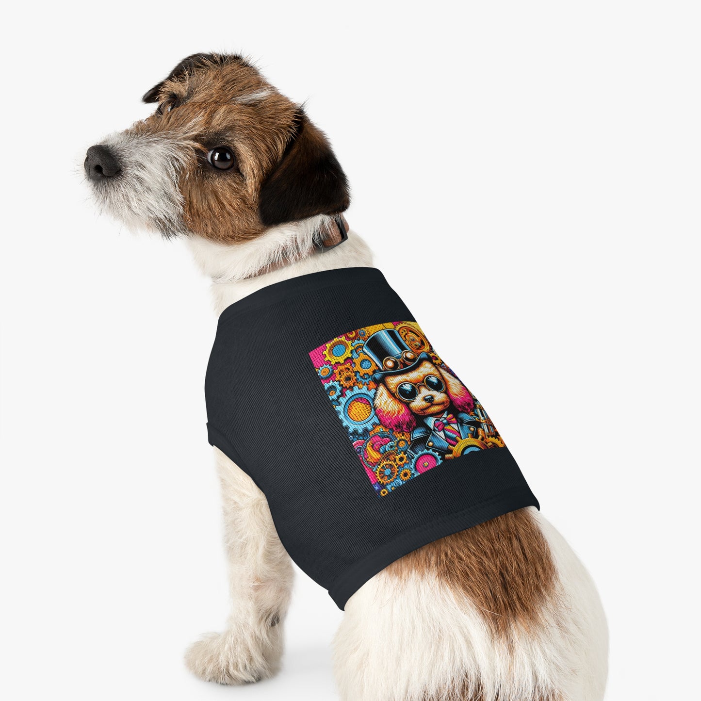 Pet Tank Top Poodle colorful gears Pets Printify