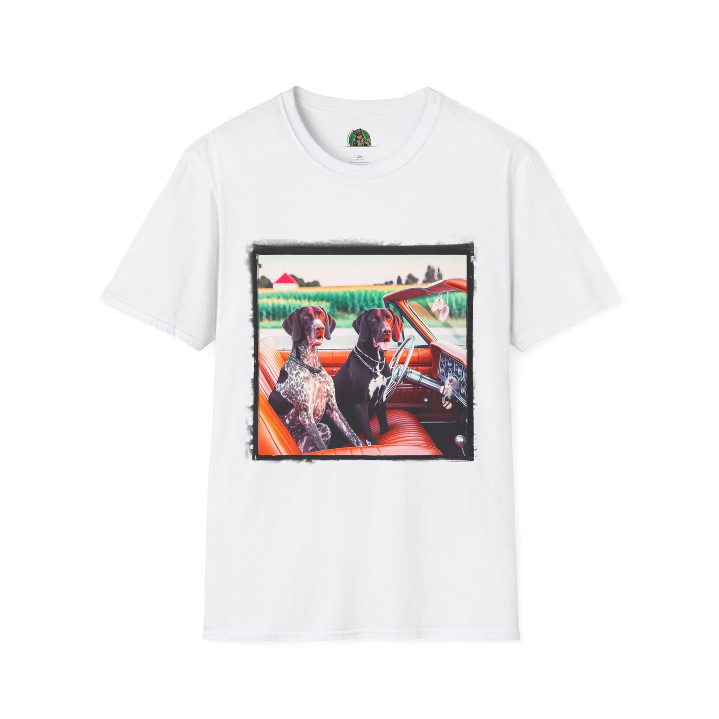 Wacky German Shorthaired Pointer friends driving t shirt T-Shirt Printify XS White