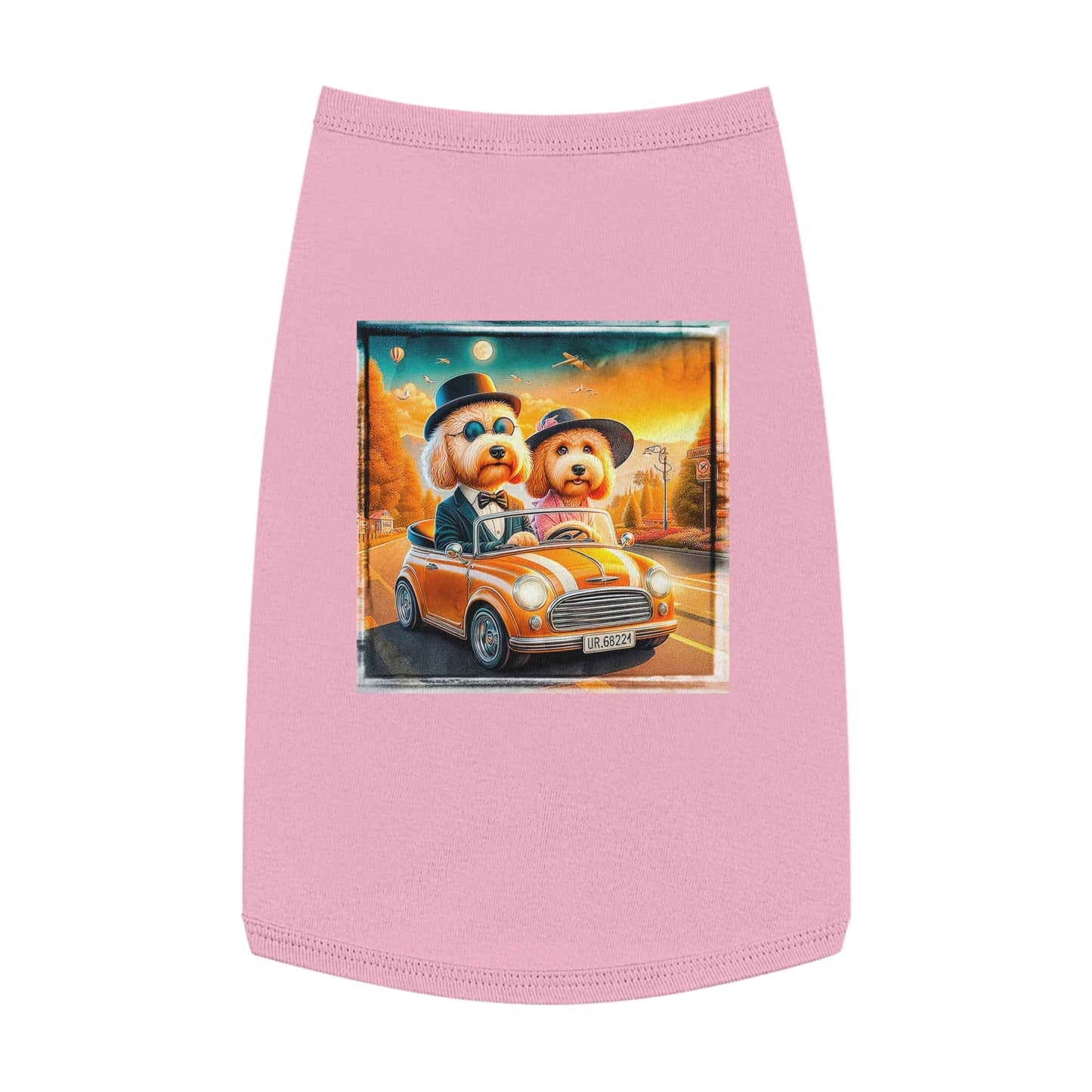 Wacky Pet Tank Golden Doodle fun couple Pets Printify L Pink