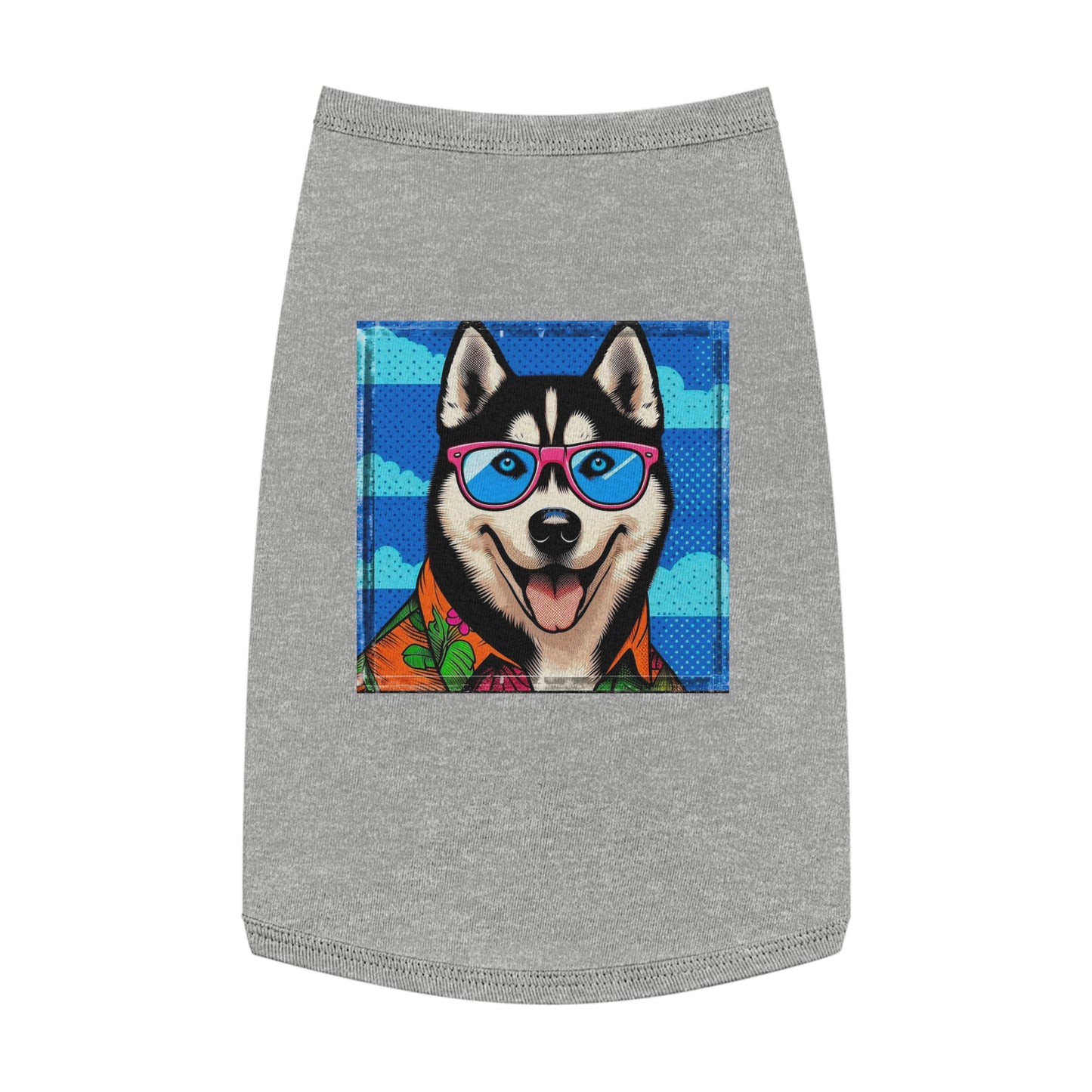 Pet Tank Top Husky cool guy Pets Printify L Heather