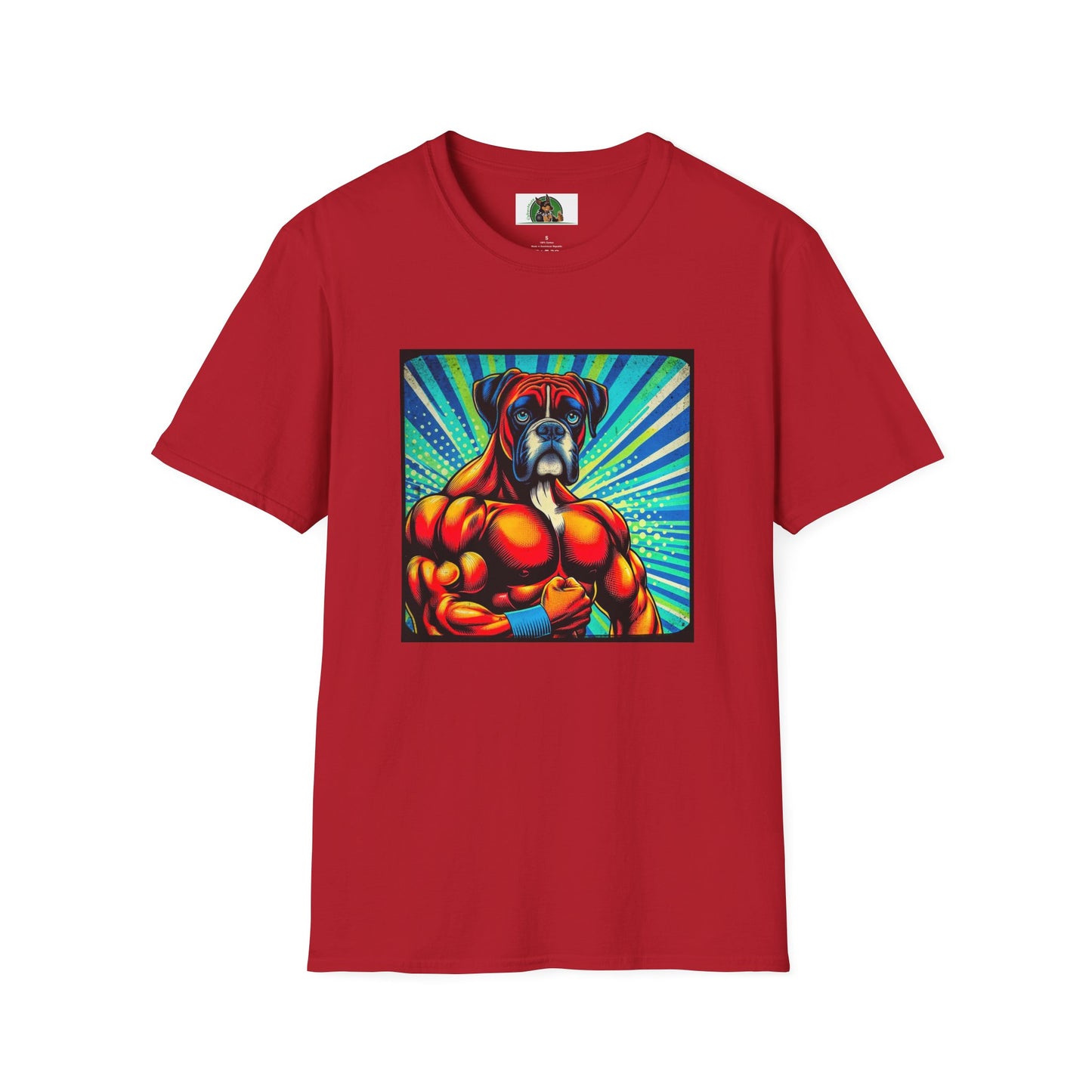 Boxer Muscle Dog T-Shirt Printify S Cherry Red