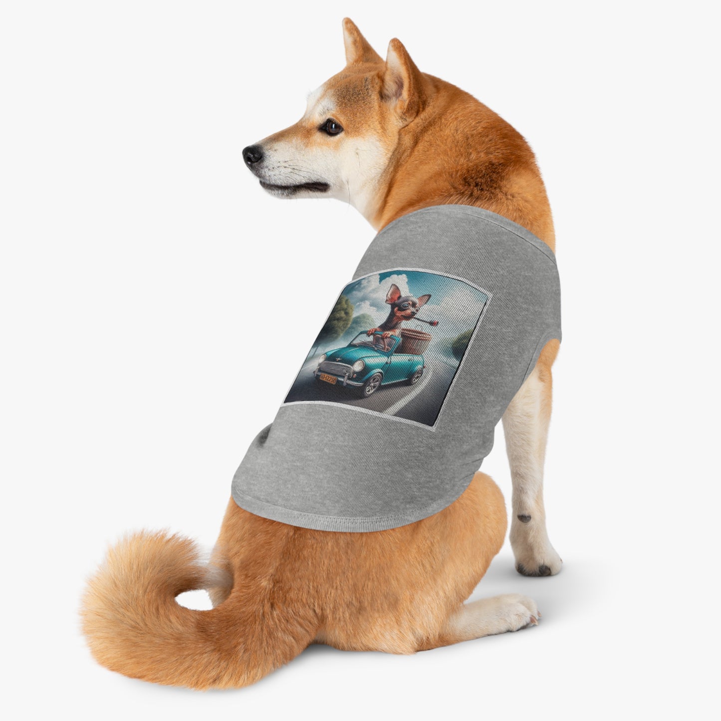 - Min Pin Tank Tops driving and smoking Pets Printify