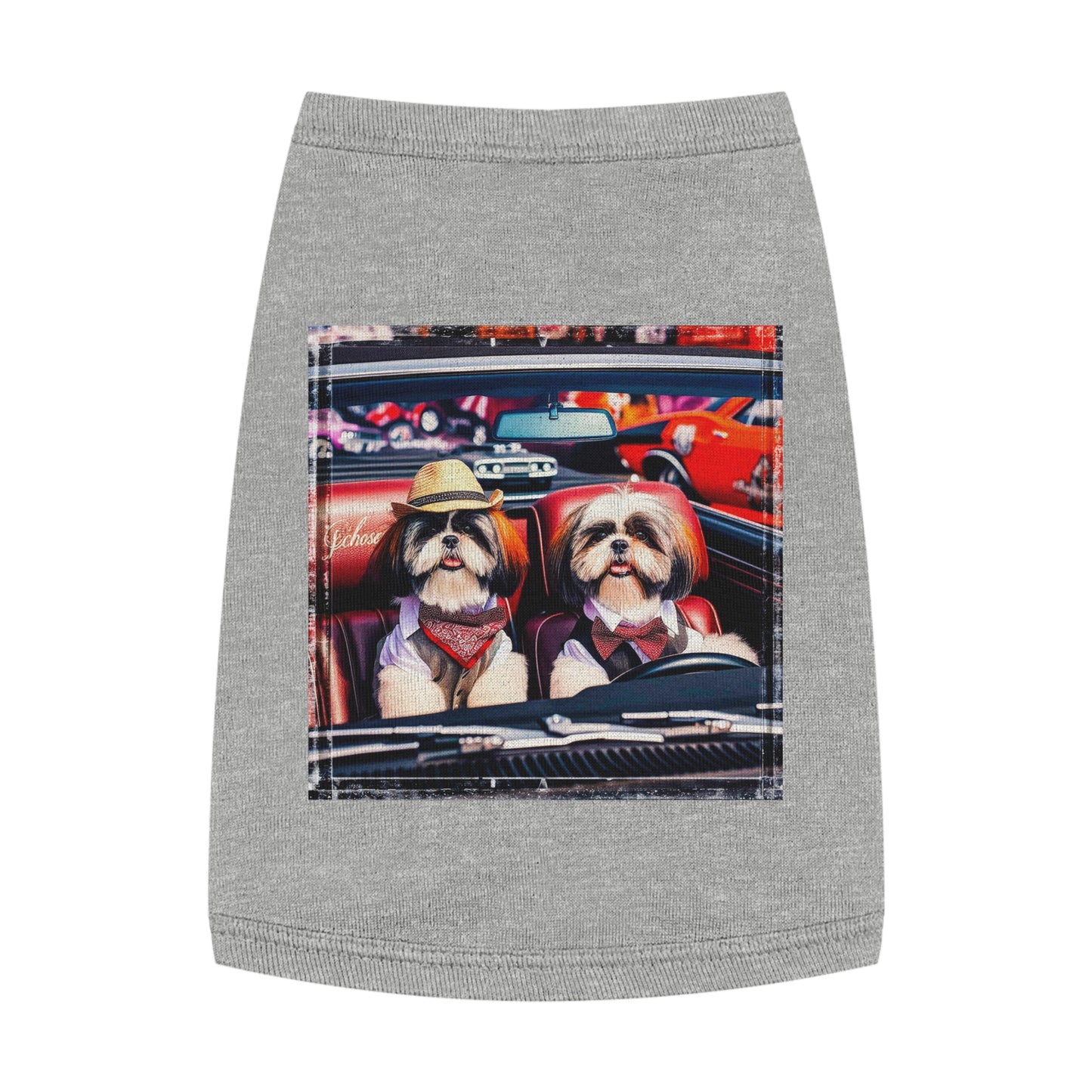 Pet Tank Top Shih Tzu driving shirt Pets Printify M Heather