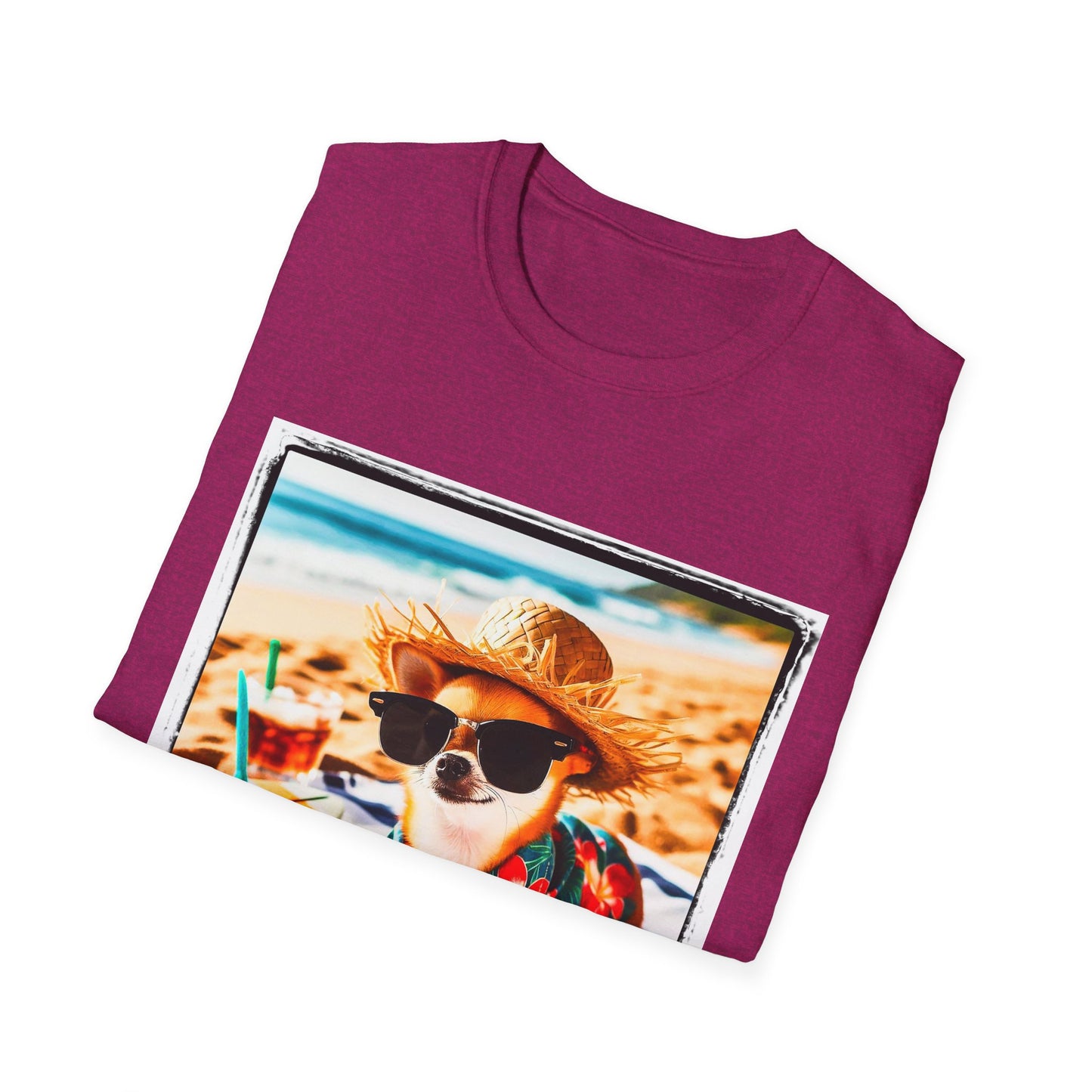 Chihuahua beach scene t shirt