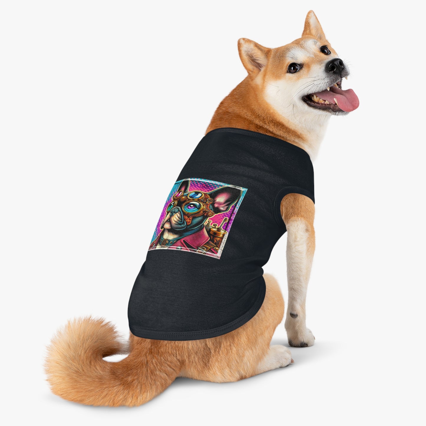 Pet Tank Top French Bulldog colorful steampunk t shirt