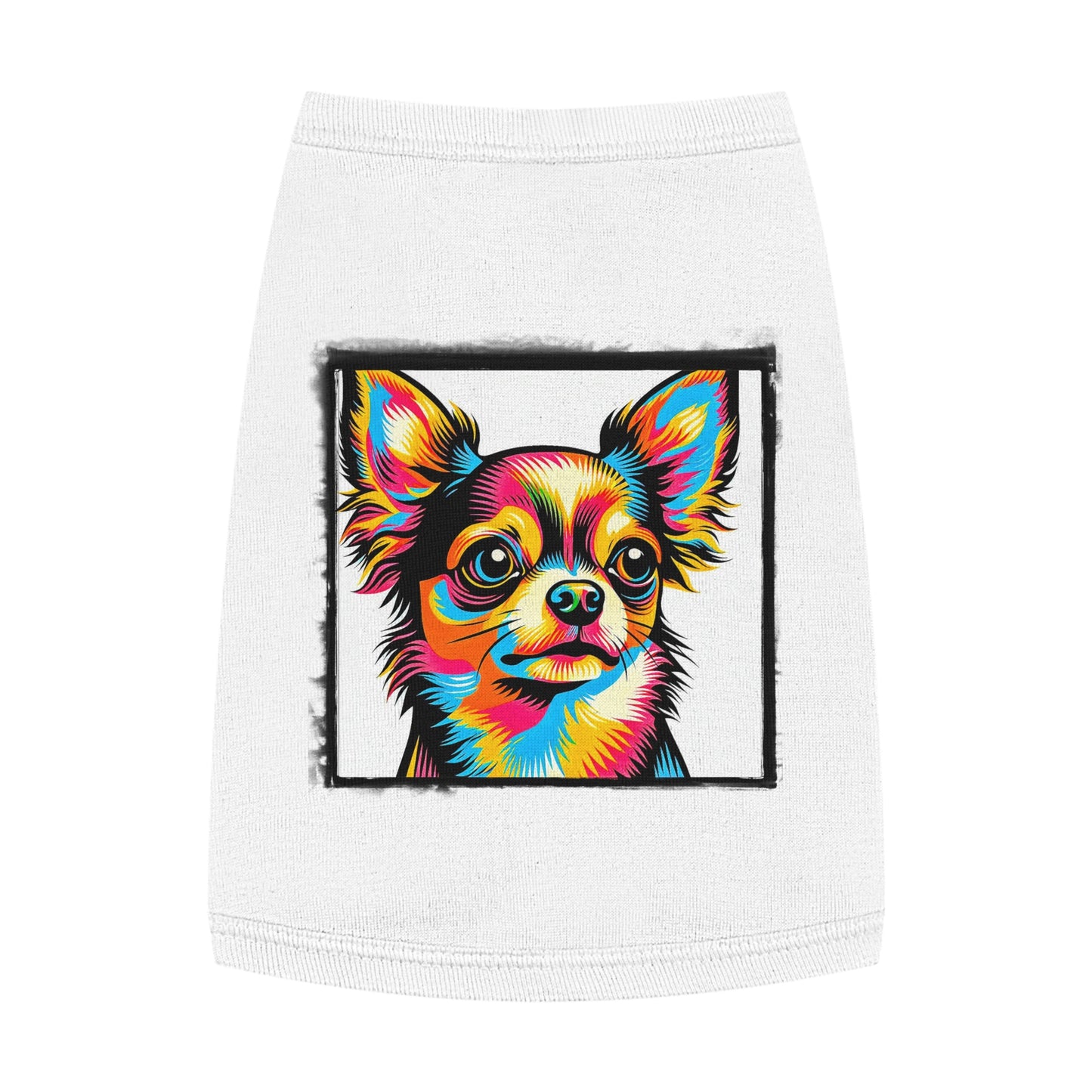 Pet Tank Top Chihuahua colorful portrait t shirt Pets Printify