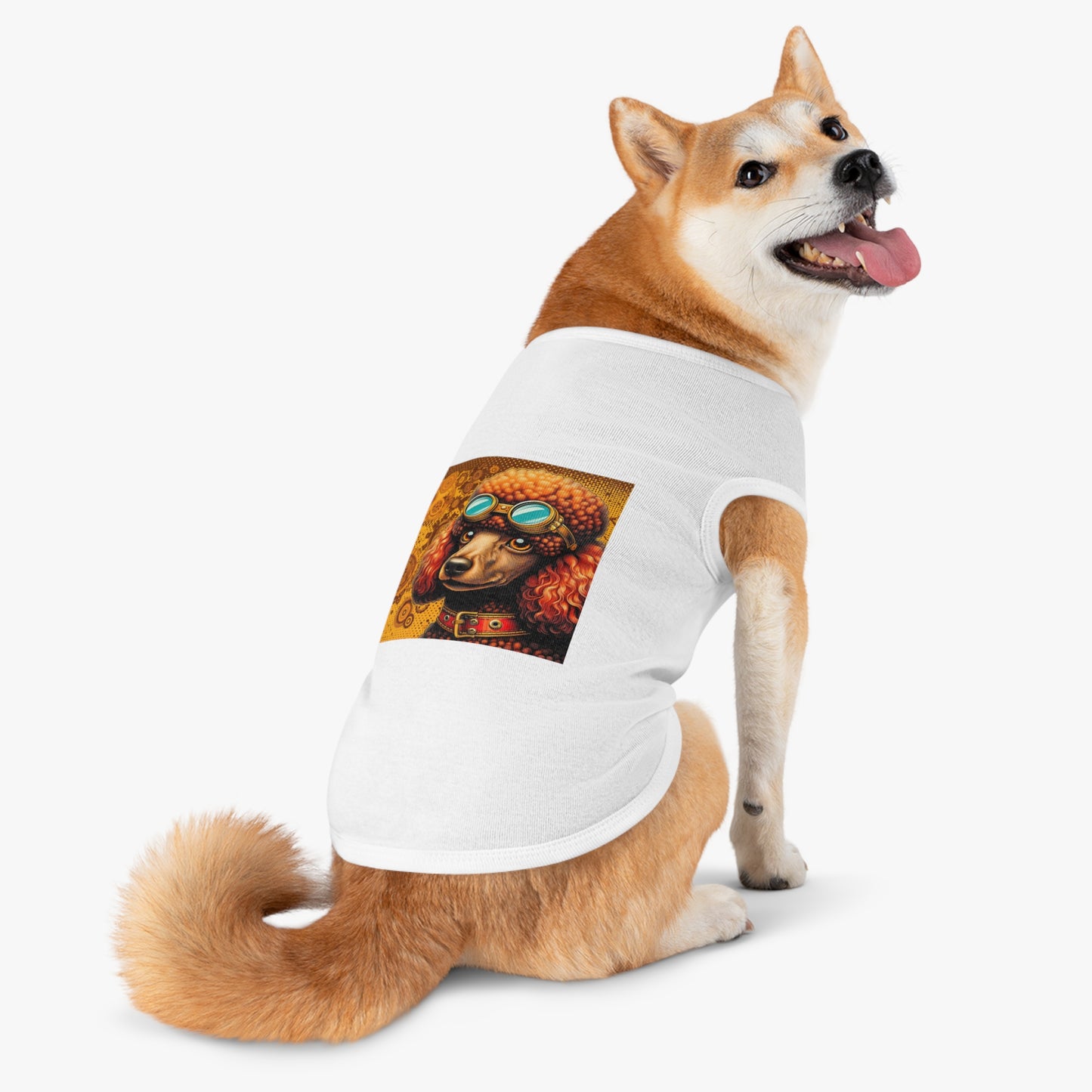 Pet Tank Top Poodle gold steam punk