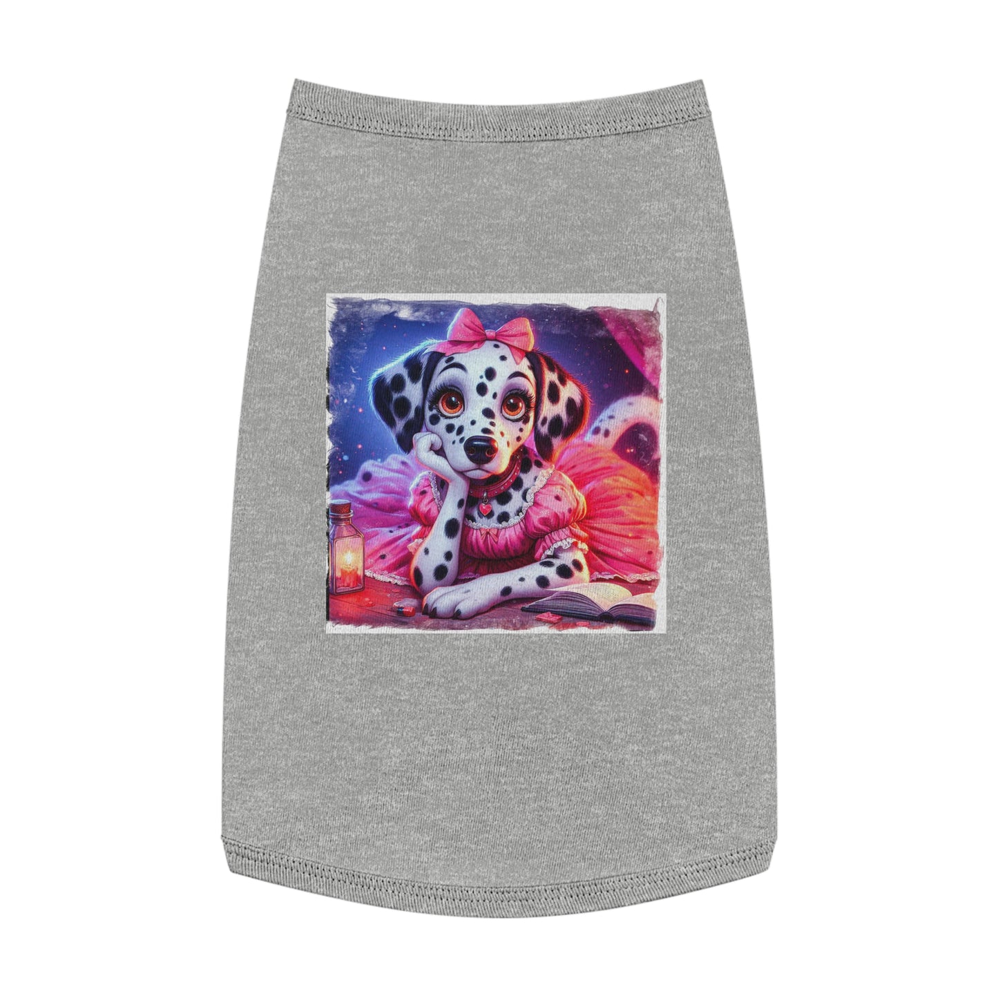 Pet Tank Top Dalmatian pretty in pink t shirt Pets Printify L Heather