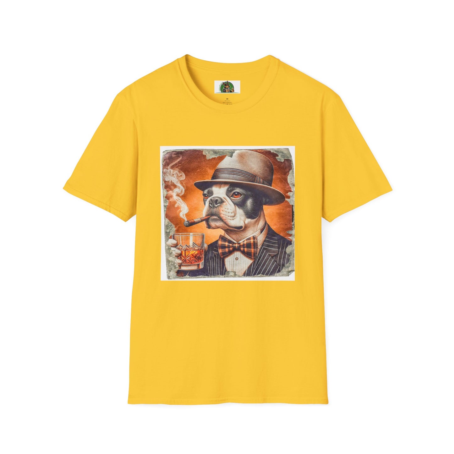 Boston Terrier Smoking T-Shirt T-Shirt Printify S Daisy