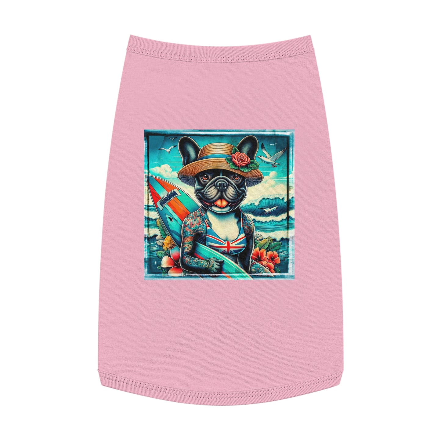 Pet Tank Top French Bulldog beach beauty t shirt Pets Printify L Pink