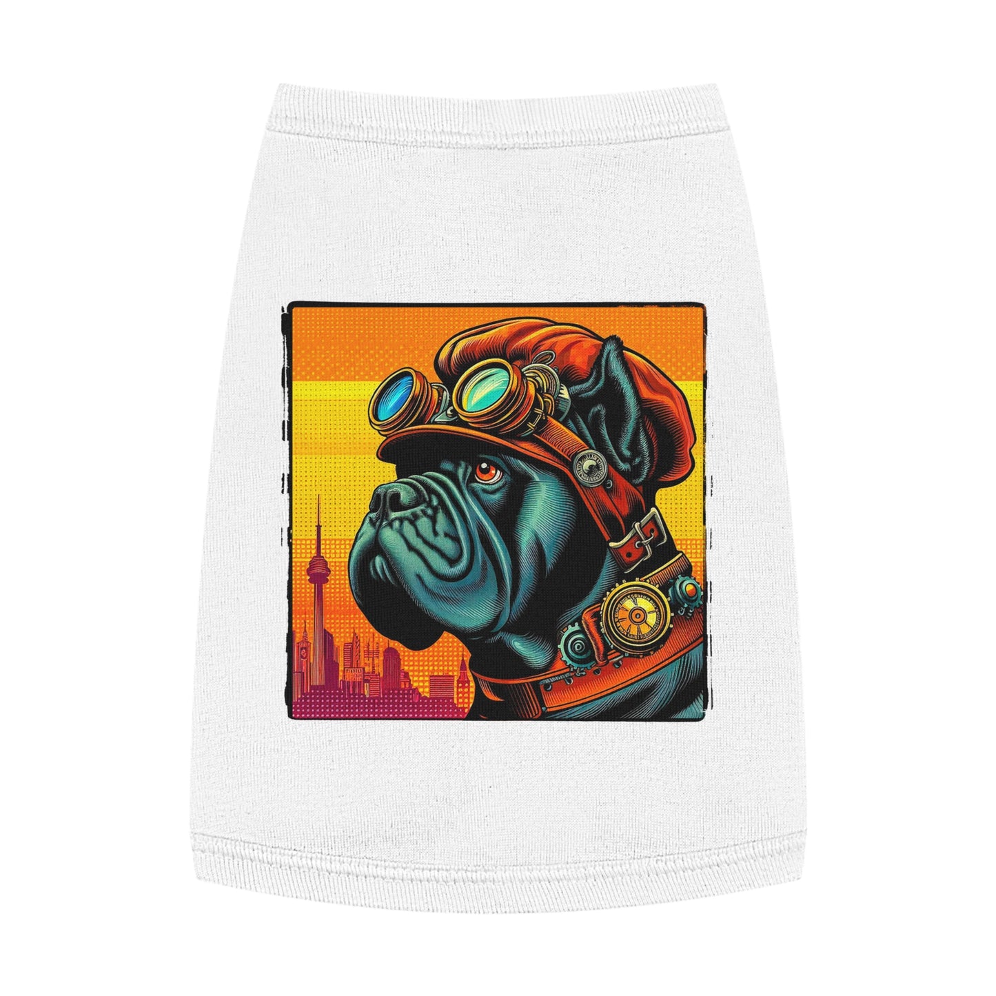Pet Tank Top Cane Corso Steampunk Pets Printify M White