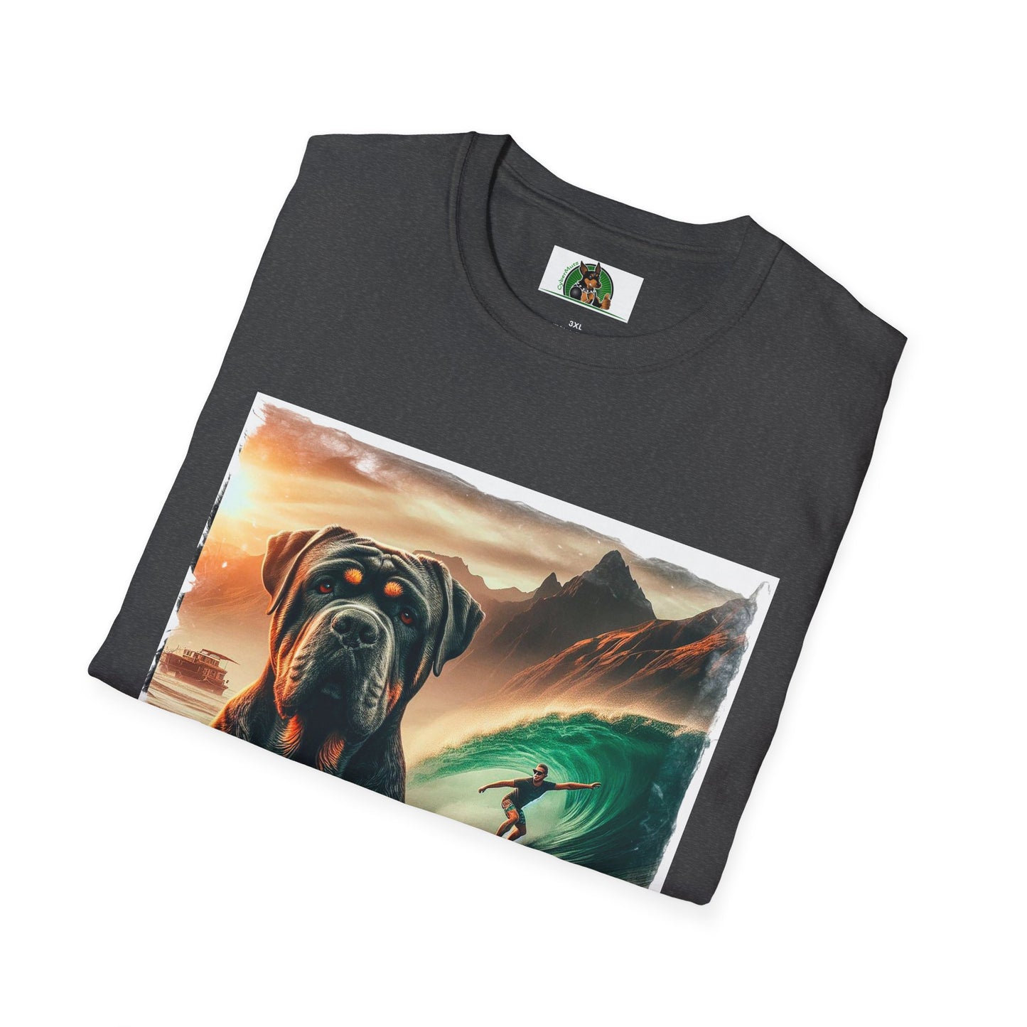 Cane Corso Surfer Dog At Beach T-Shirt Printify