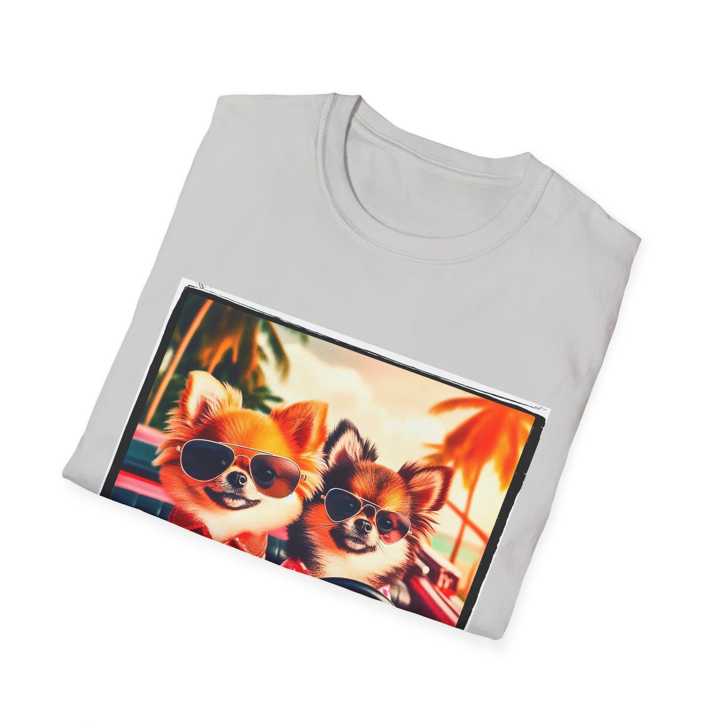 Chihuahua driving beach scene t shirt