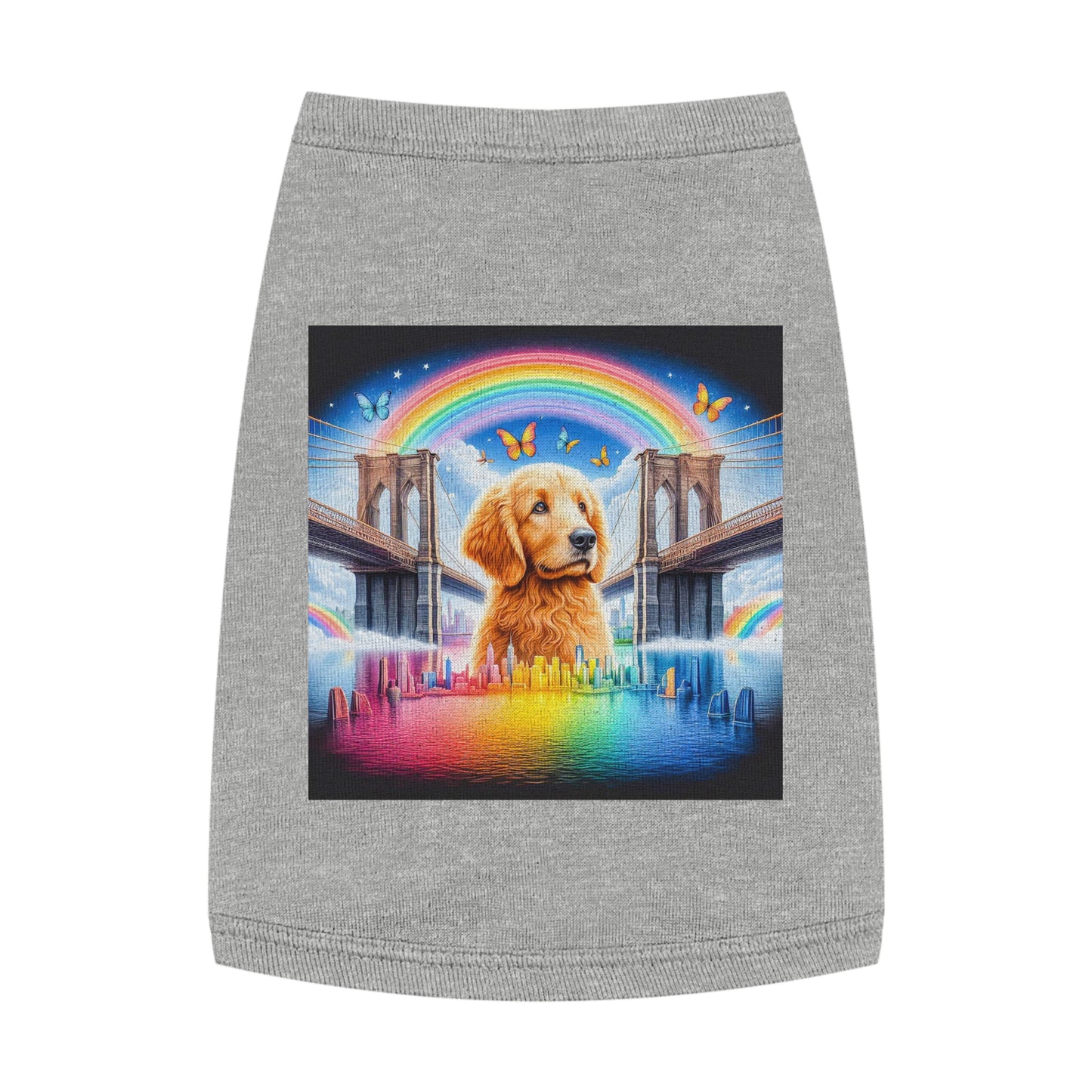 Pet Tank Golden Doodle rainbow bridge Pets Printify M Heather