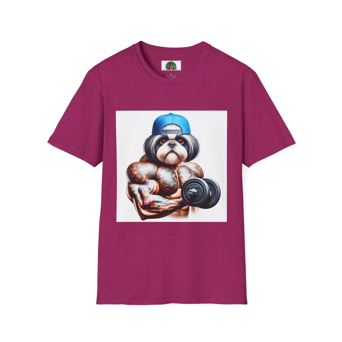 Shih Tzu gym rat shirt T-Shirt Printify S Antique Heliconia