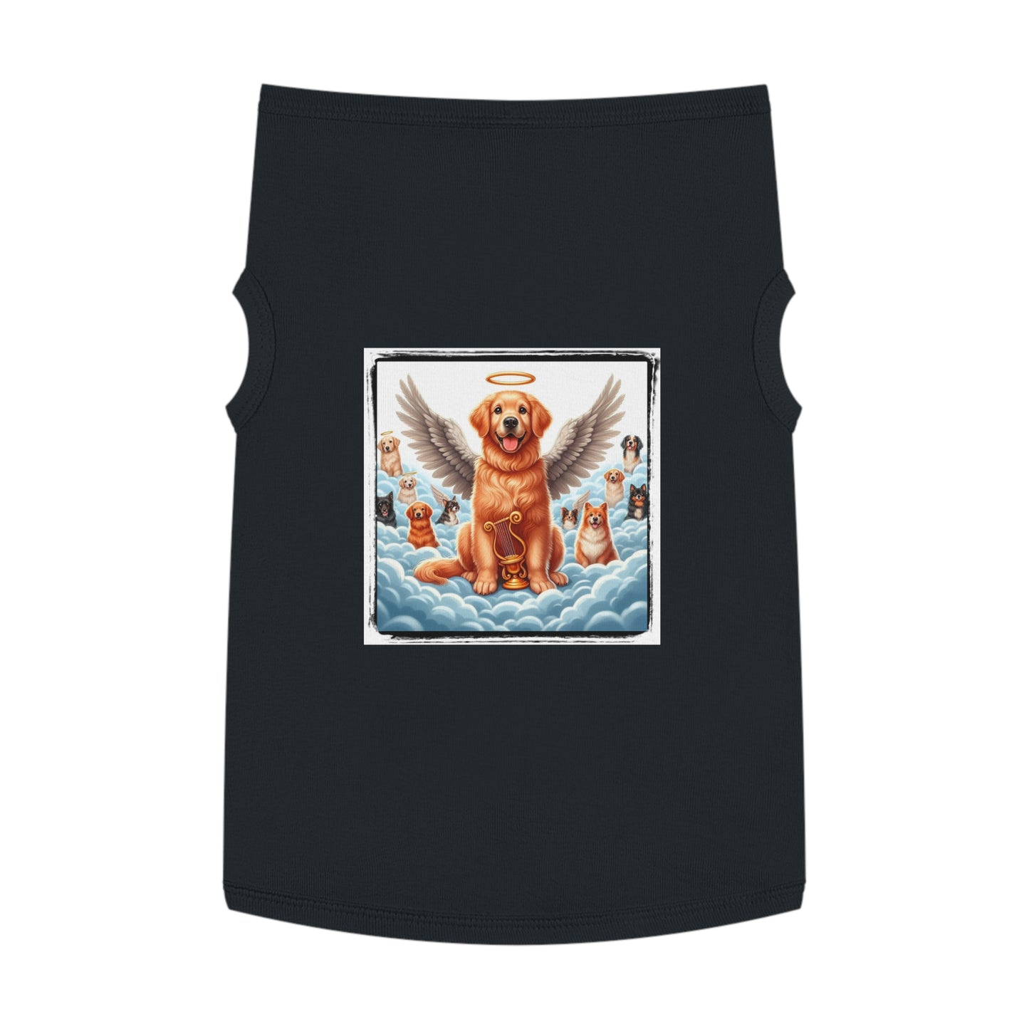 Golden Retriever tank top puppy heaven Pets Printify XL Black